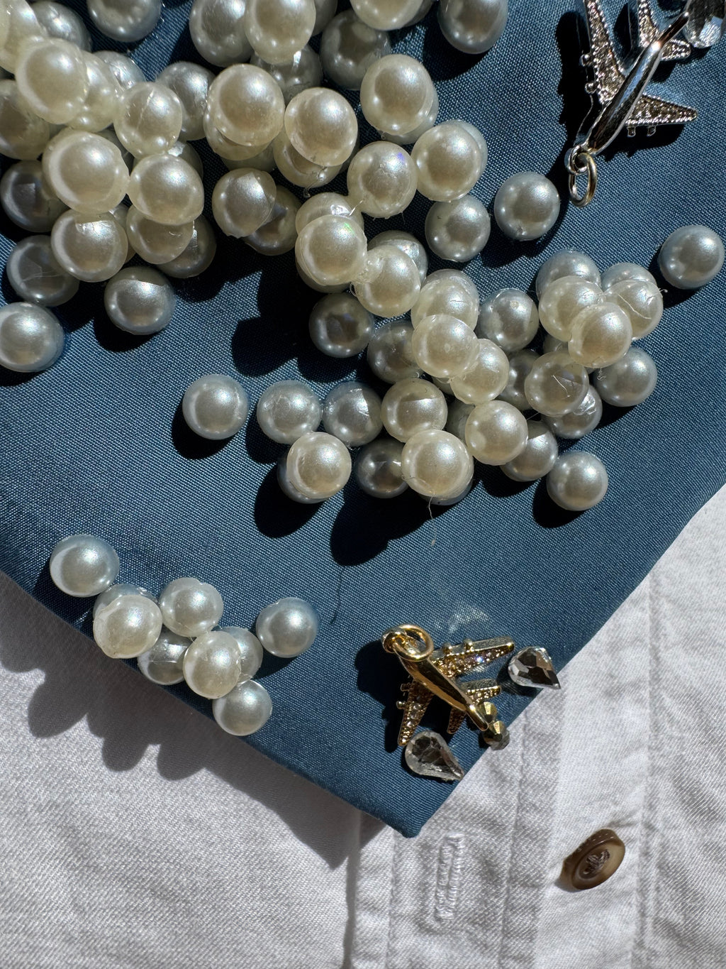 Cyan Blue Clouds and Airplanes Pilot Tie