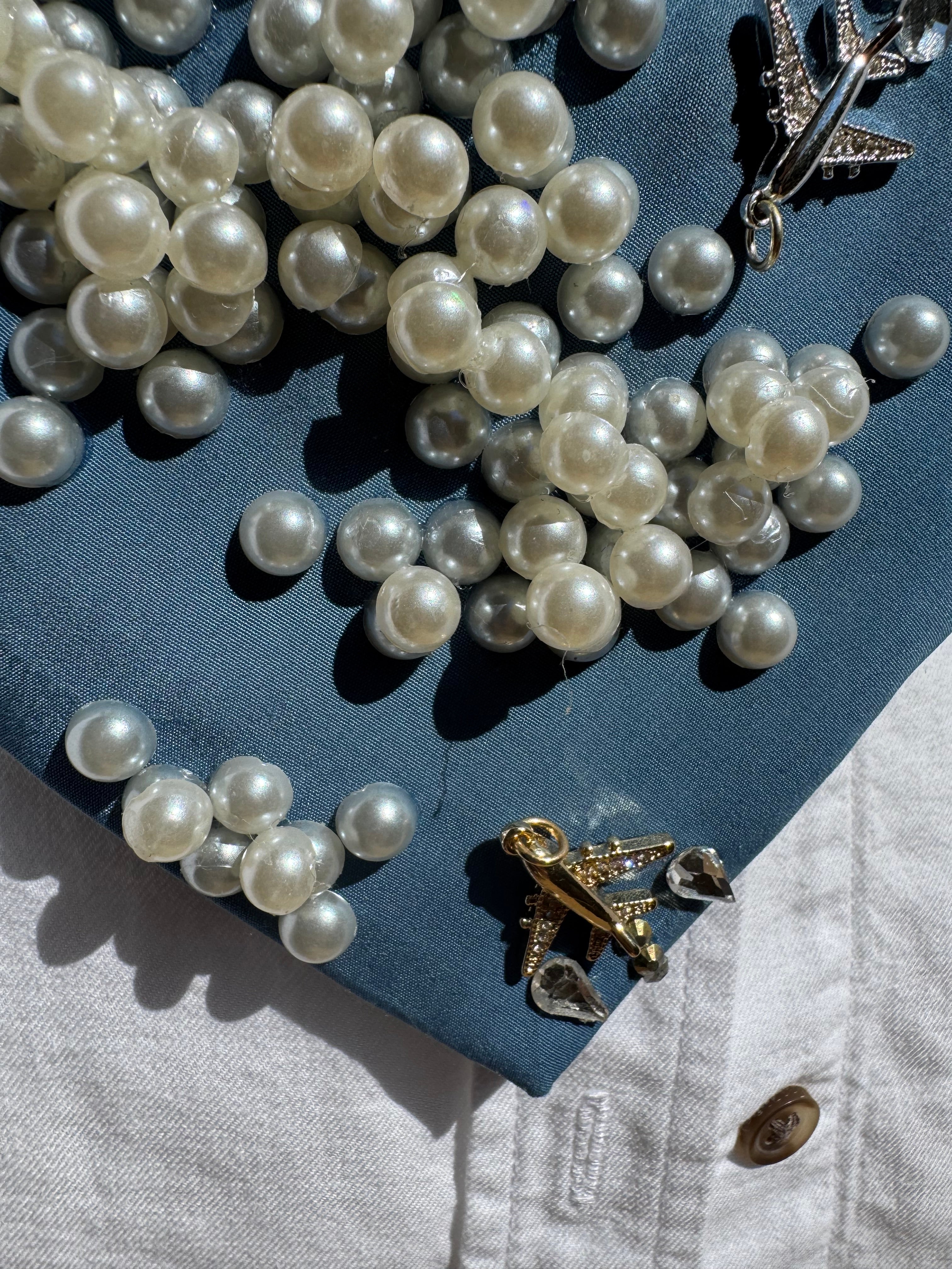 Cyan Blue Clouds and Airplanes Pilot Tie