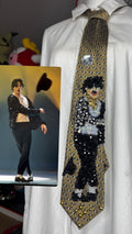 Gold Michael Jackson Throwing Fedora Hat to Billie Jean at MTV Awards 1995 Tie