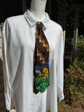 Brown Tiger Playin in Tall Grass Nature Royalty Tie