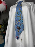 Light Blue Anchor Print Ocean Floor Diamond Anchor Nautical Royalty Tie