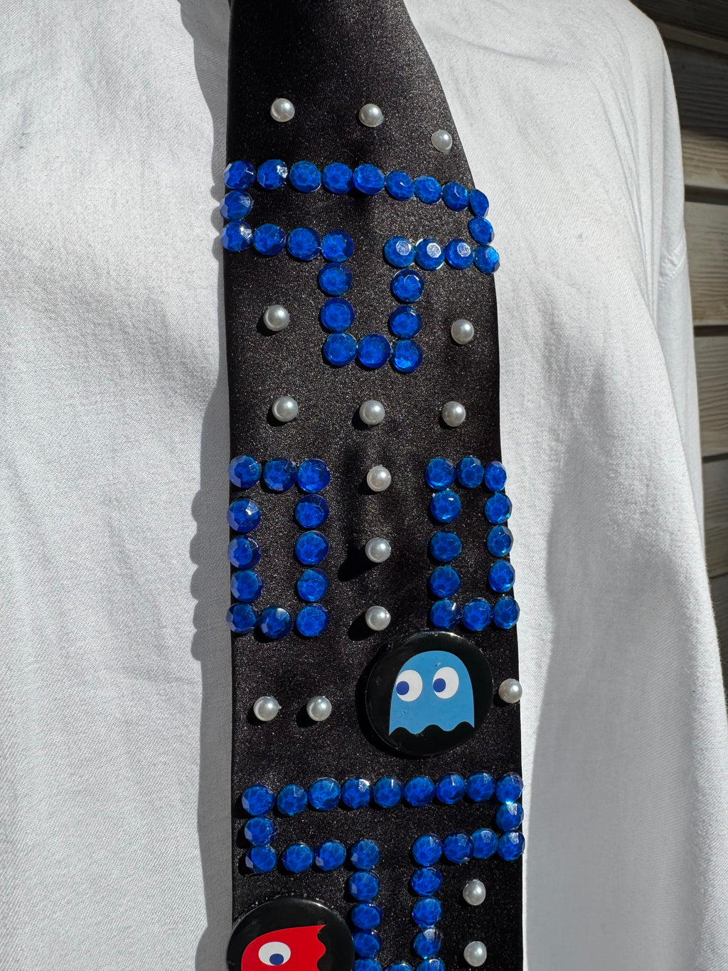 Black Silk Pac-Man Video Game Tie