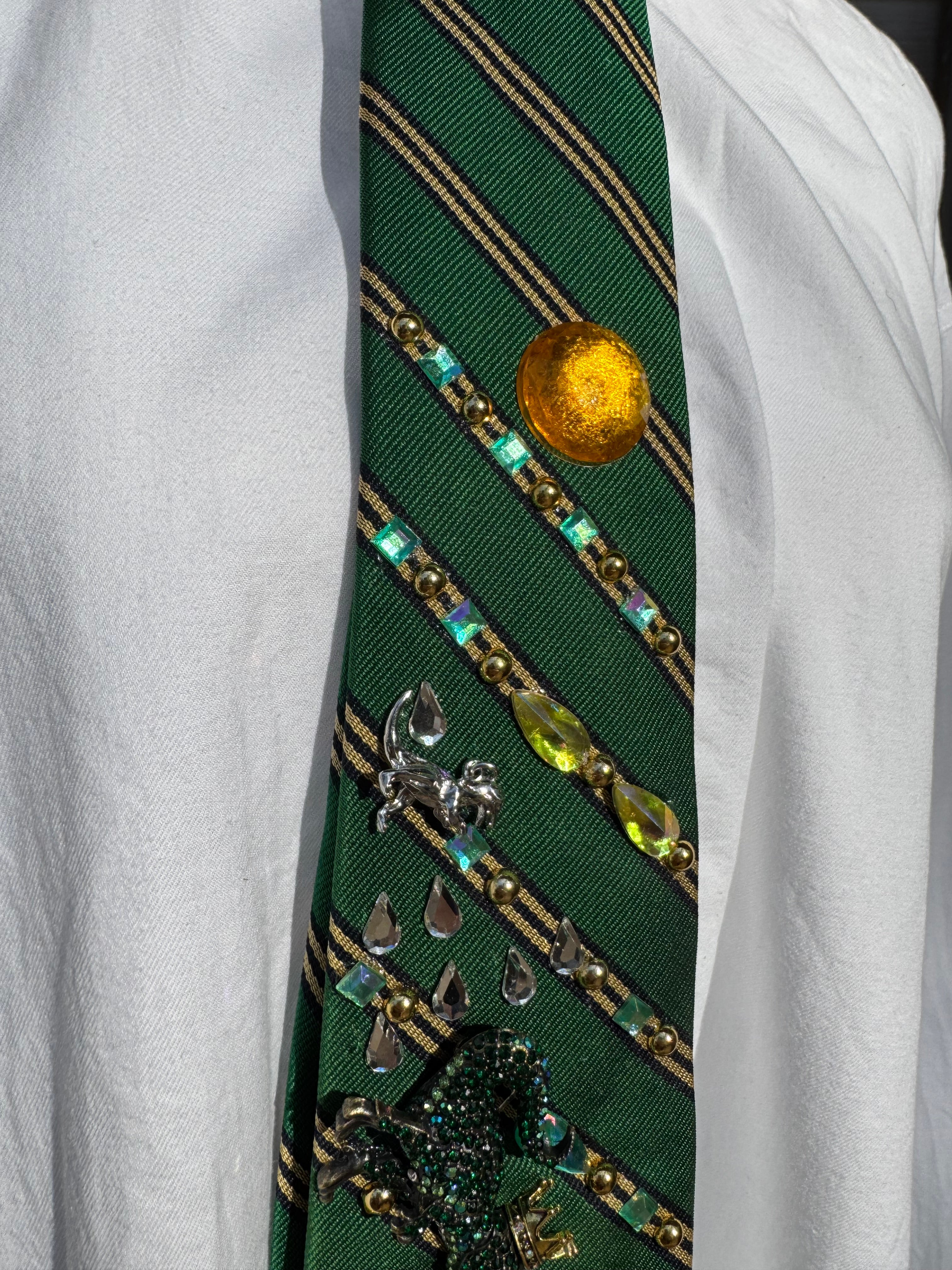 Green Laser Eye Trex Attacking Charm Royalty Tie