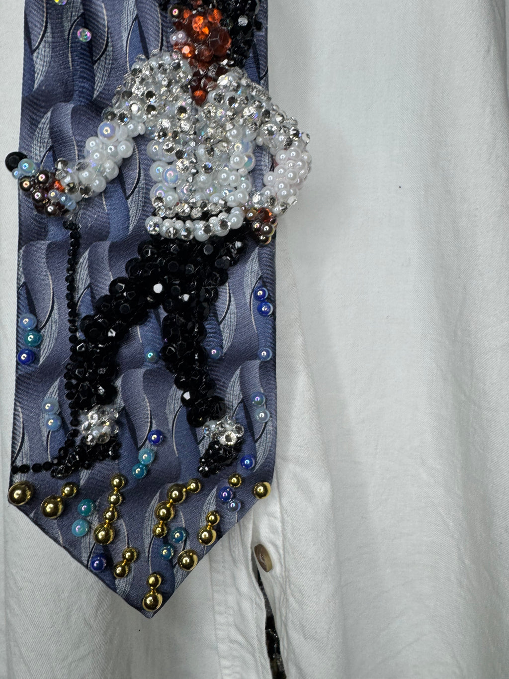 Purple Michael Jackson Hitting Sideways Arm & Leg Out Pose Victory Tour 1984 Tie