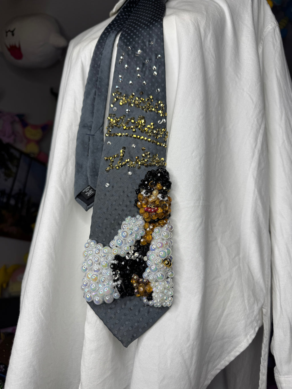 Grey Michael Jackson Thriller Album Cover Tie