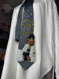 Grey Michael Jackson Thriller Album Cover Tie