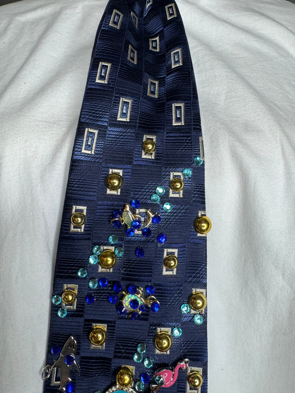 Navy Blue Tropical Treasure Box High Class Royalty Tie