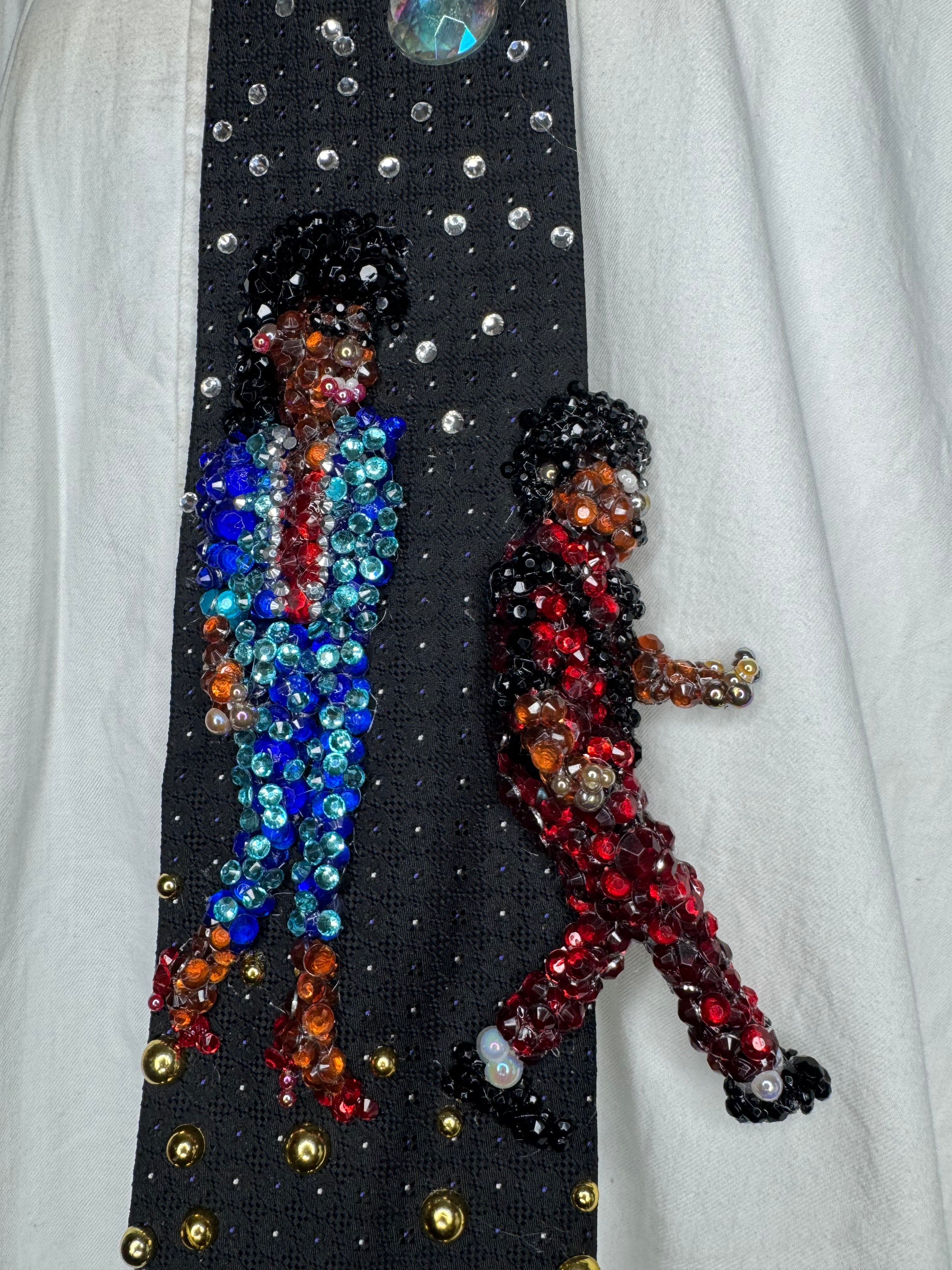 Black Michael Jackson Dancing and Walking With Ola Ray Scene Thriller Music Video Tie