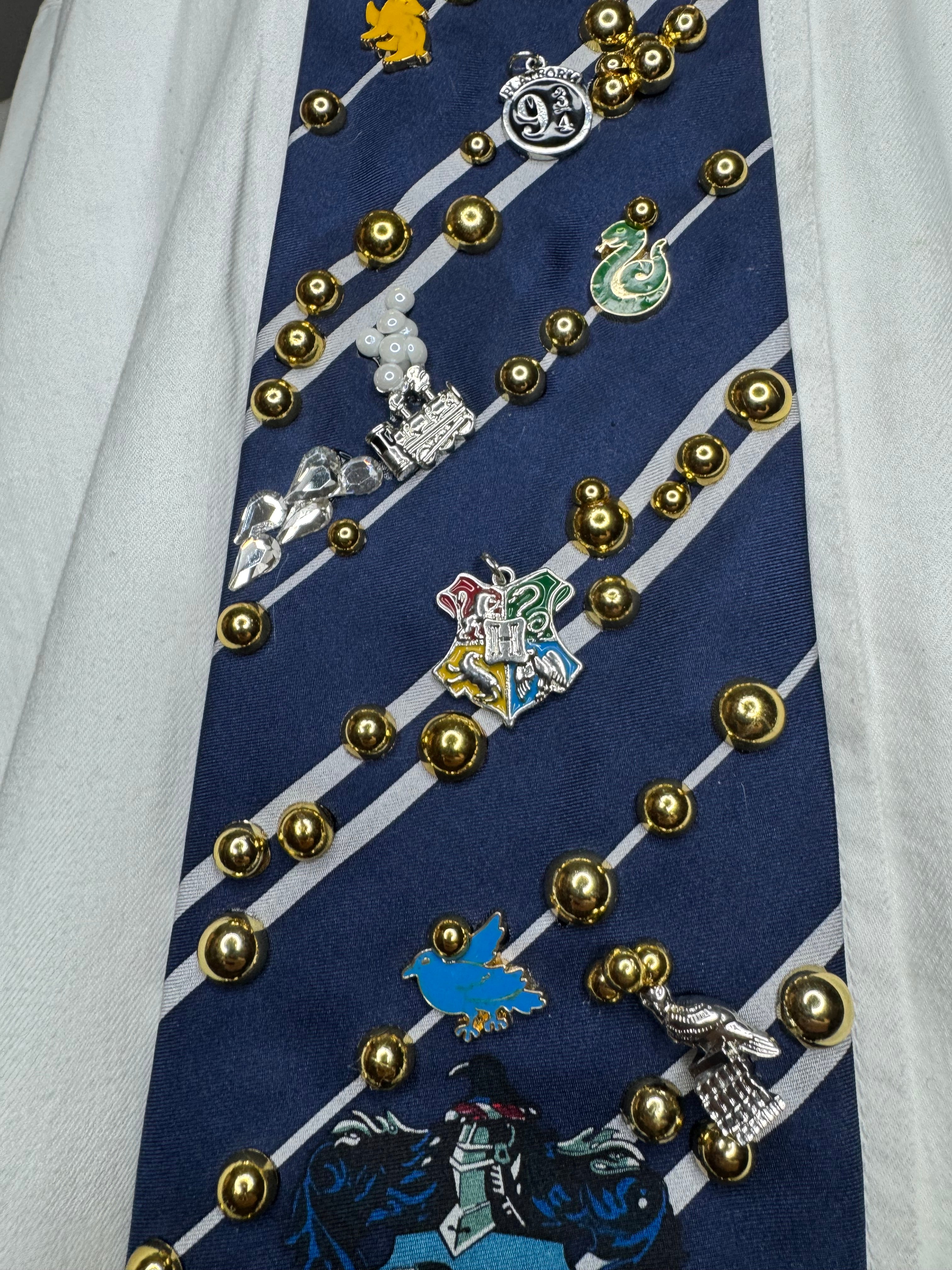 Navy Blue Ravenclaw Club Charmed Harry Potter Tie