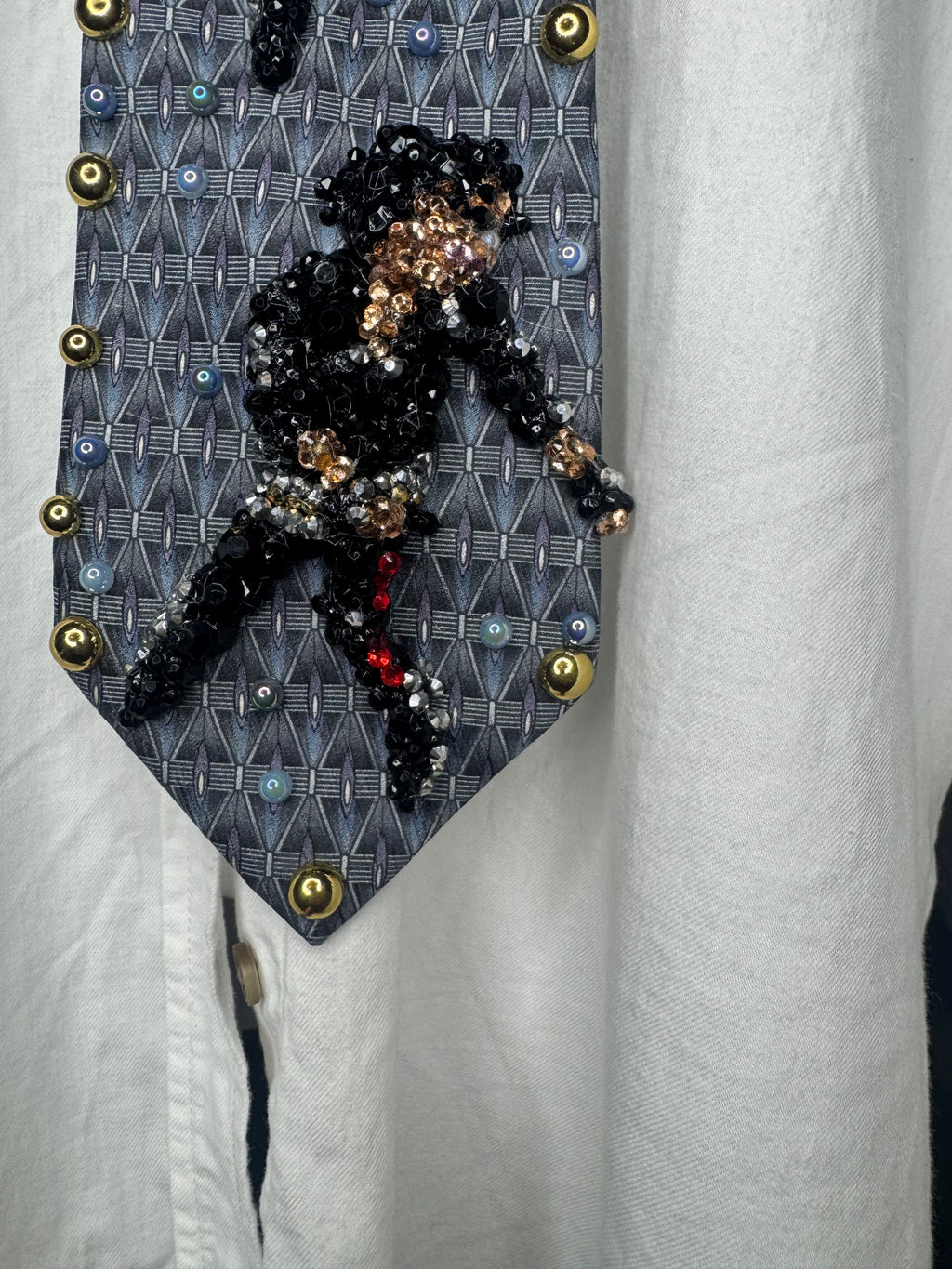 Cyan Blue Michael Jackson Star Jump Double Dance Scene From Bad Short Film Tie