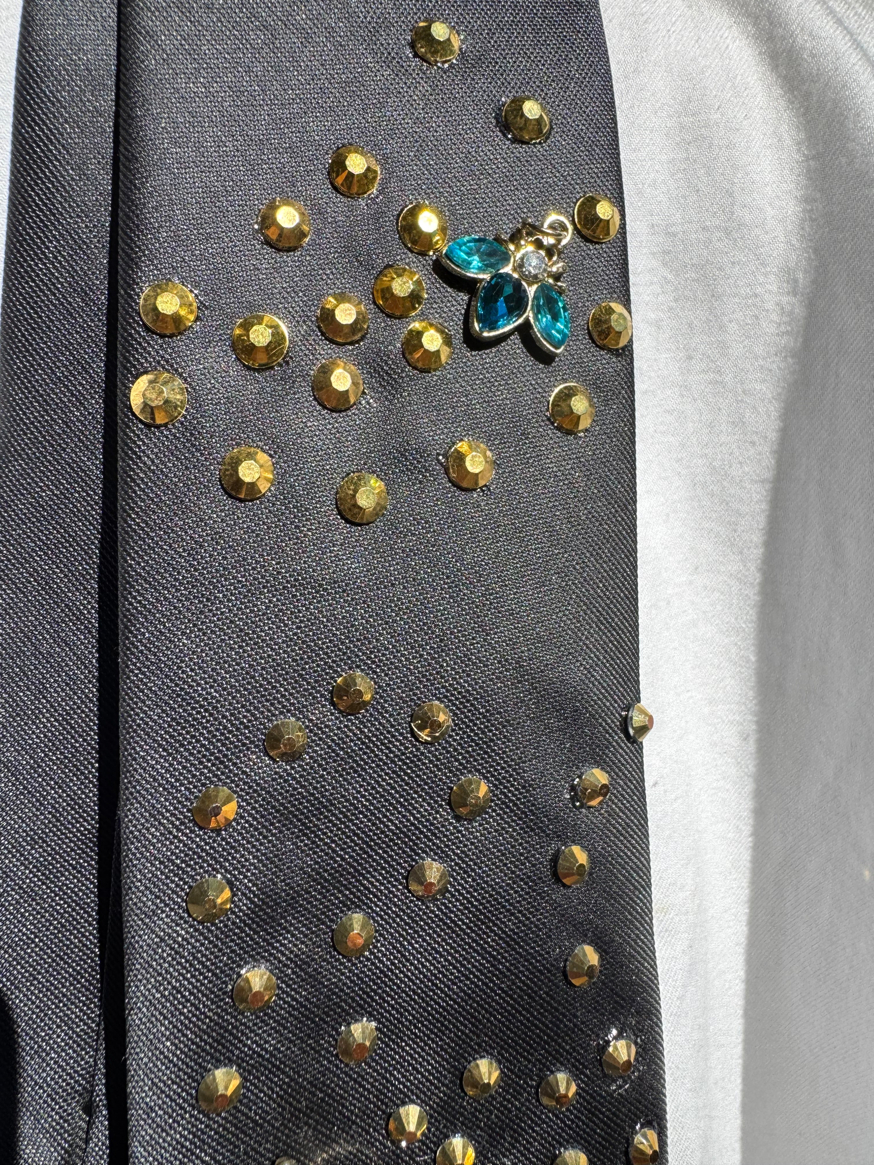 Black Flying Bumblee Bees Spelling Bee Royalty Tie