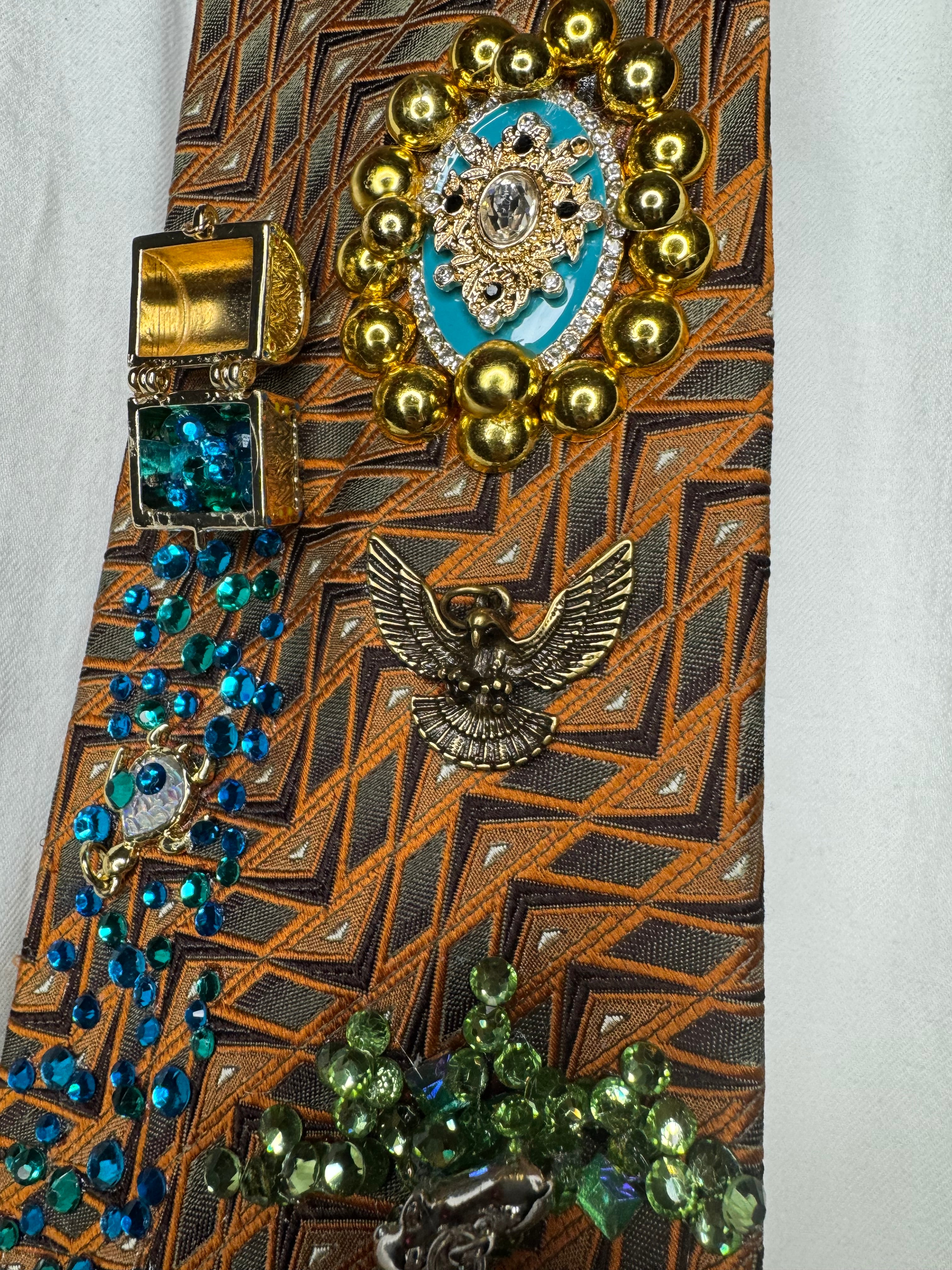 Orange Tropical Treasure Box View of Safari Royalty Tie