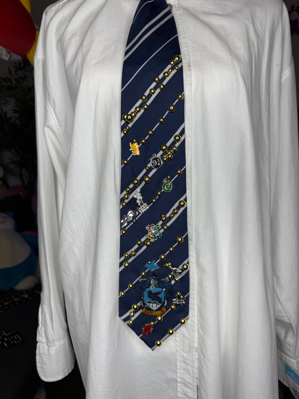 Navy Blue Ravenclaw Club Charmed Harry Potter Tie