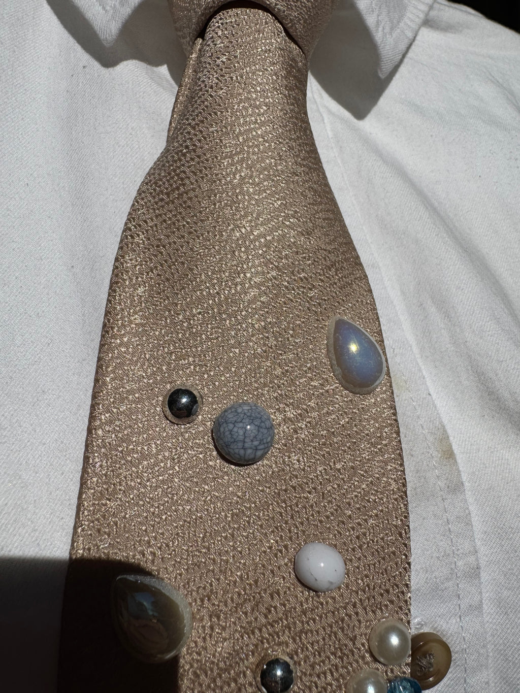 Beige Overview of Beach Nautical Vacation  Tie