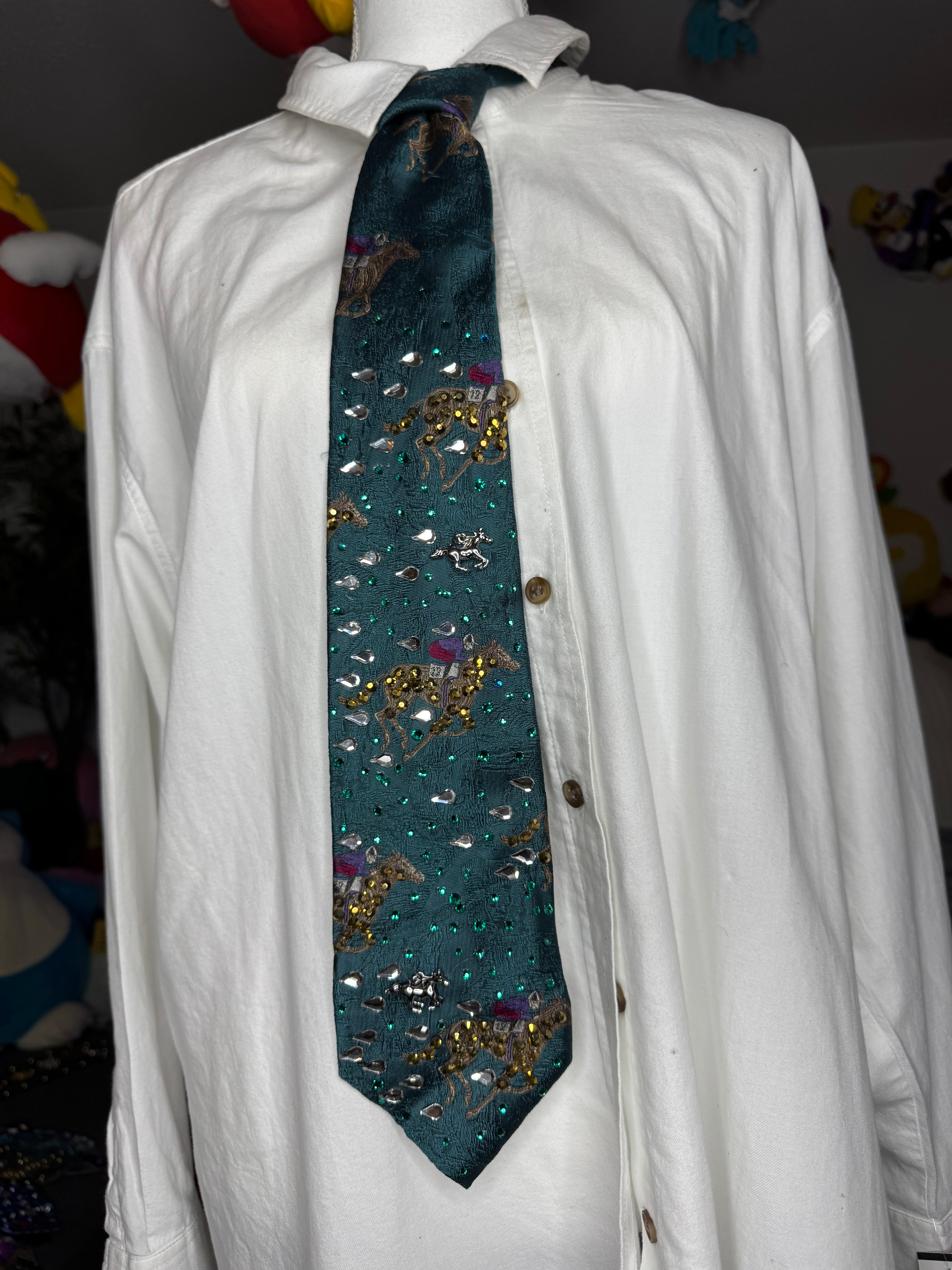 Dark Turquoise Kentucky Dirby Royalty Tie