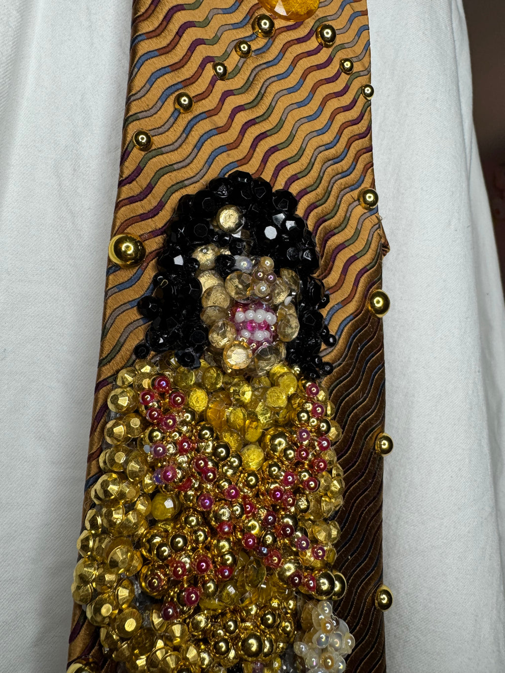 Gold Michael Jackson Singing Remember the Time Tie