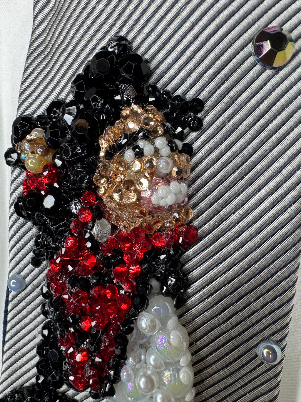 Grey Michael Jackson Hanging Off Moving Platform To Beat It For Bad Tour Wembly Concert 1988 Tie
