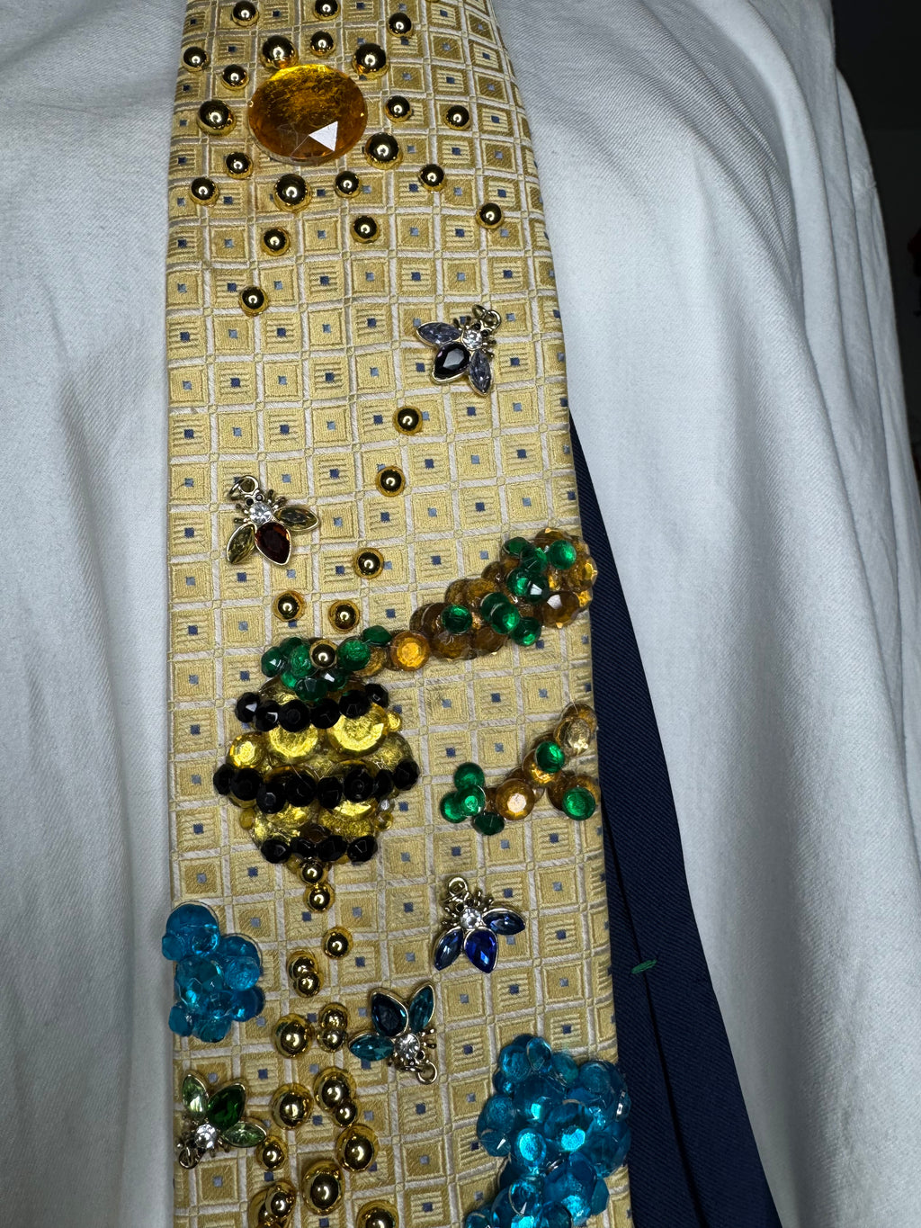 Yellow Honeypot Spilling Golden Honey Nature Royalty Tie