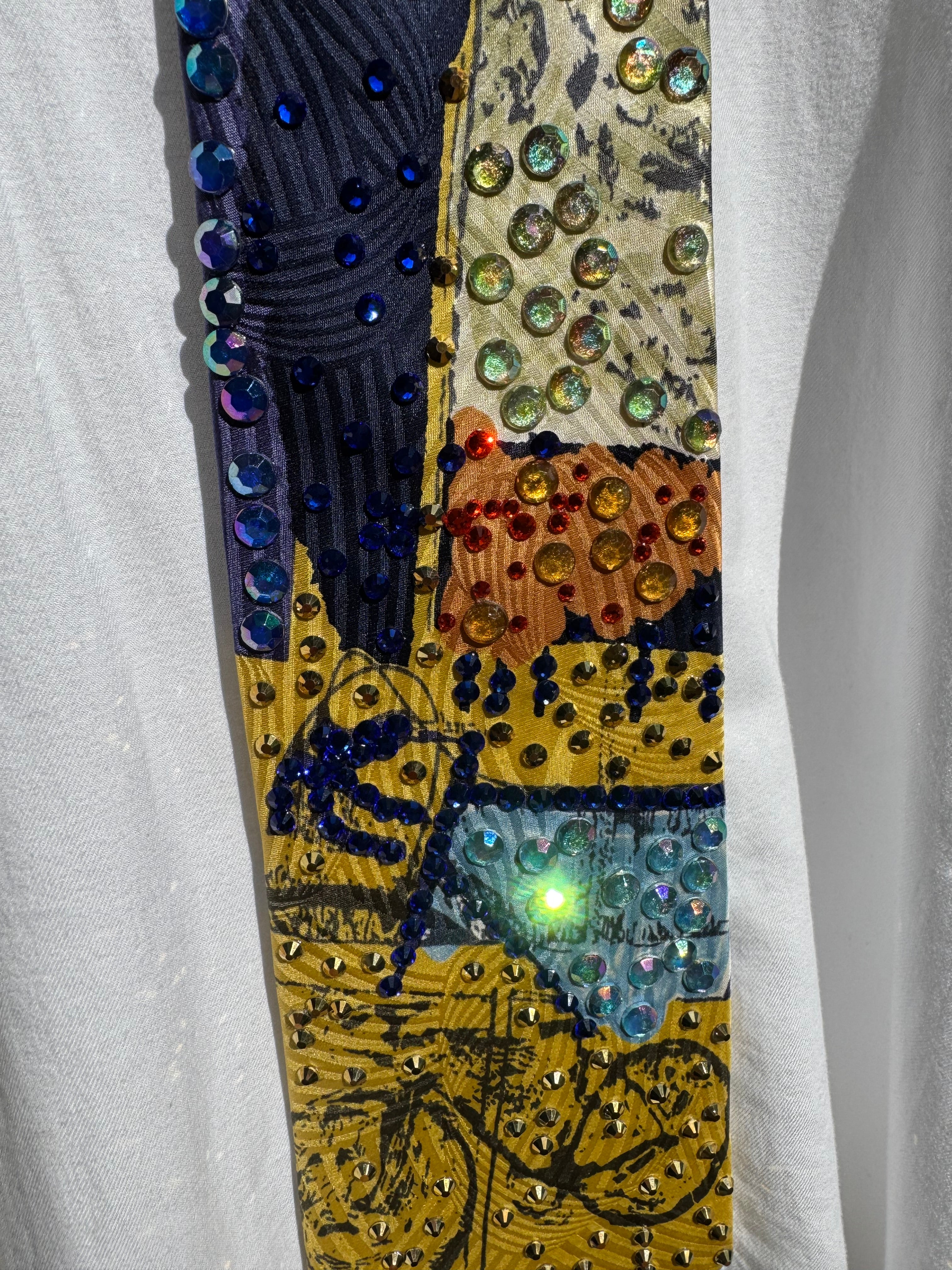 Yellow Marbled Bike Rider Bicycle Tie