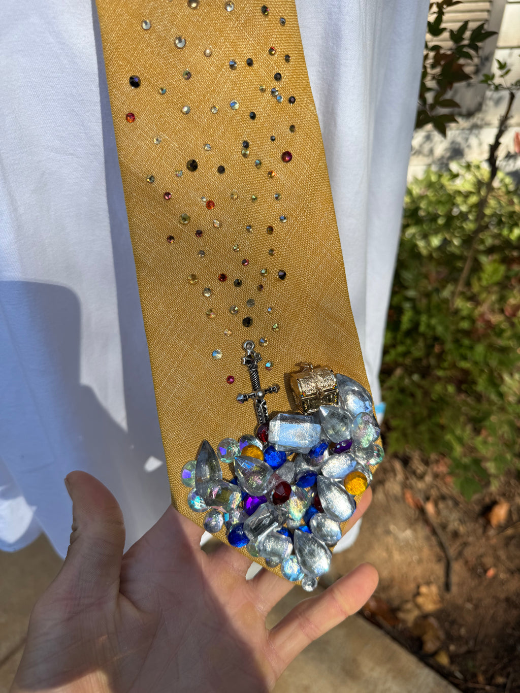Gold Arthurs Sword Set in Stone High Class Royalty Tie