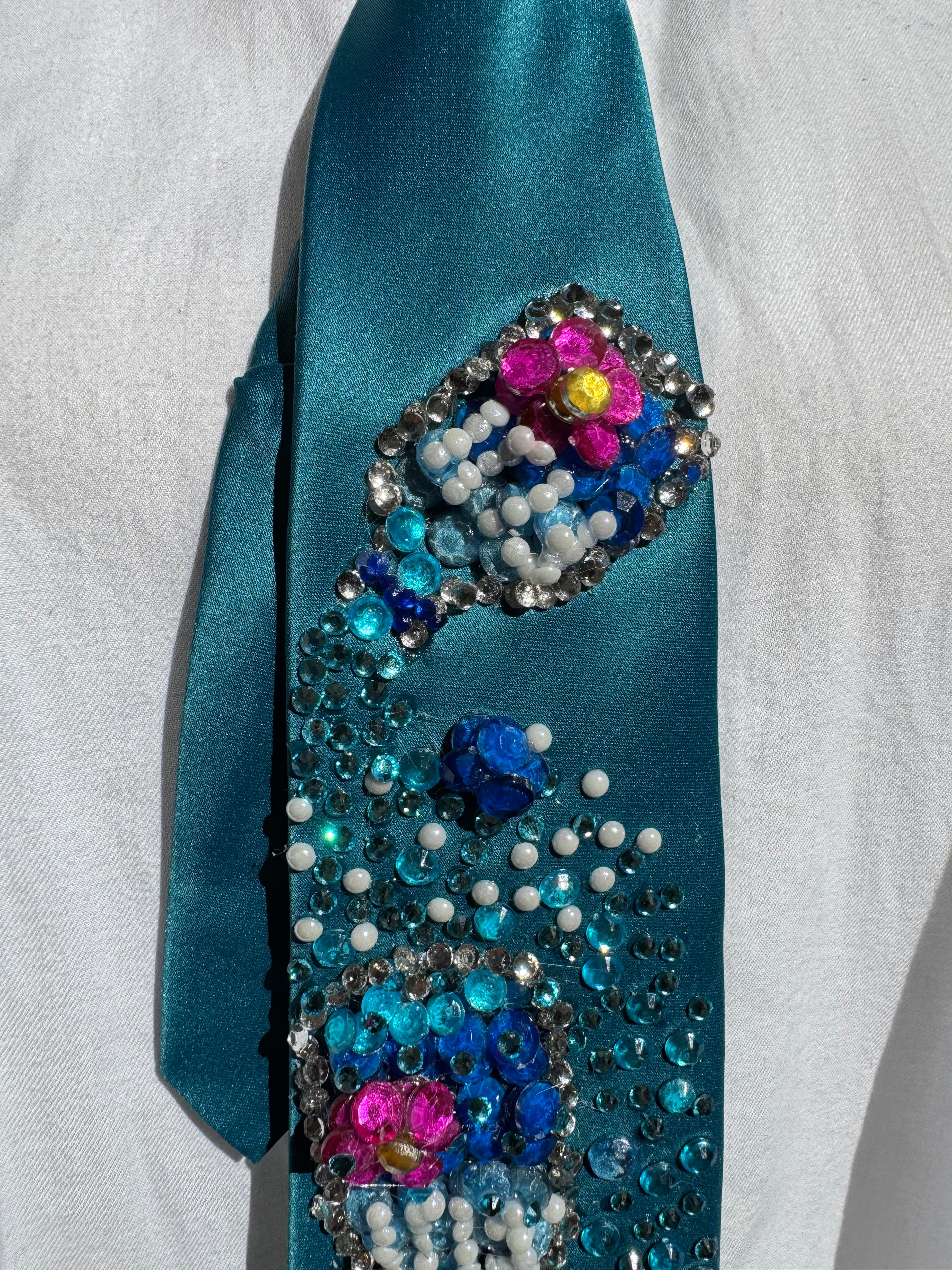 Turquoise Silk Fiji Water Over Fiji Bottle Water Royalty Tie