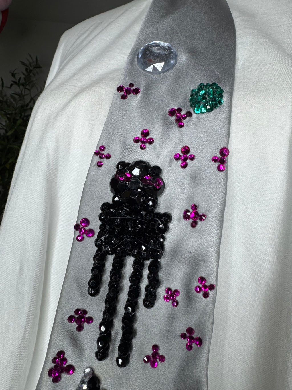 Grey Silk Enderman Near Enderpearl With Enderdragon Flying in Enderworld Minecraft Tie