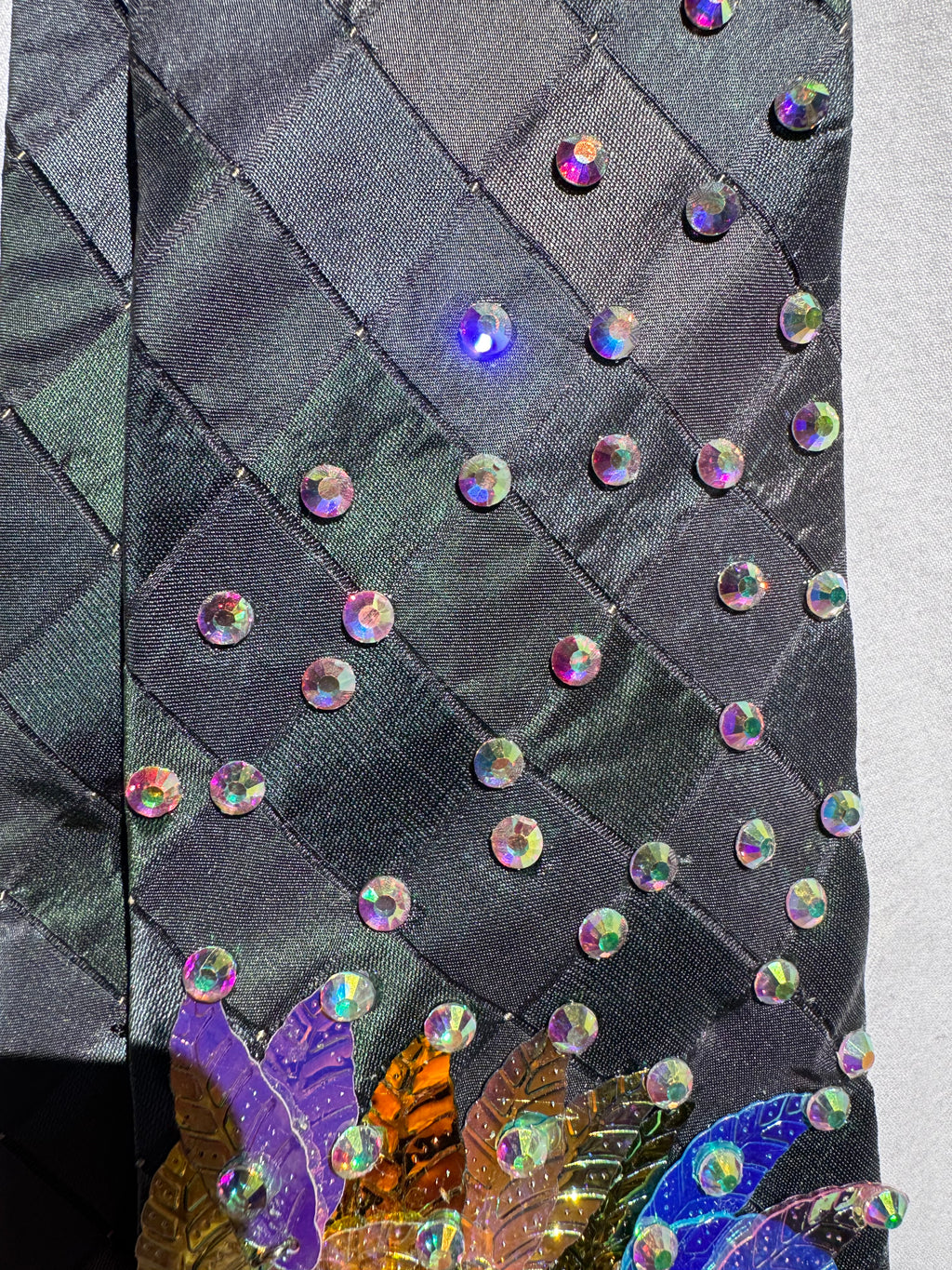 Dark Green Iridescent Feathered Peacock Royalty Nature Tie