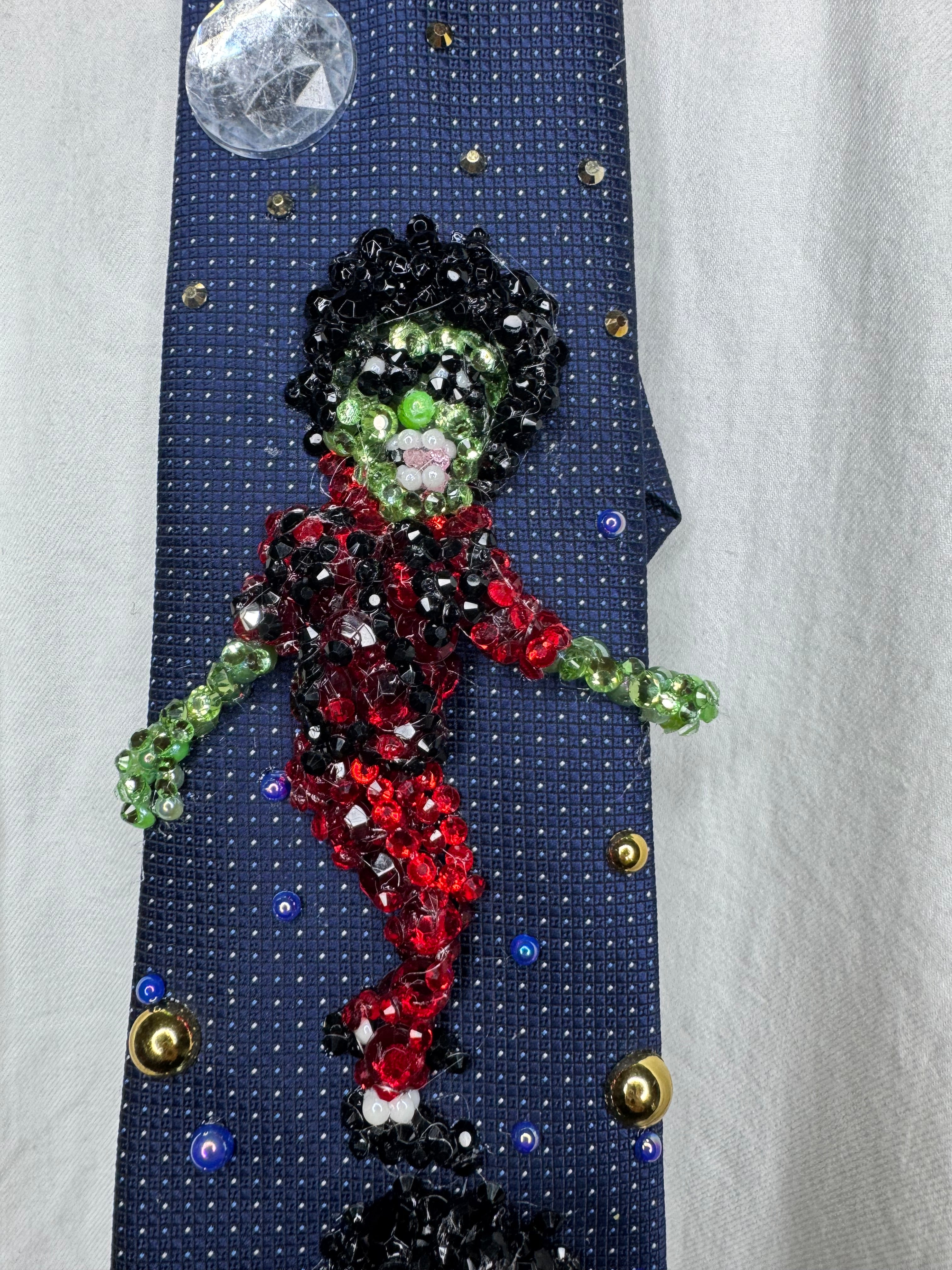 Navy Blue Zombie Michael Jackson Intro Double Dance Scene From Thriller Short Film Tie
