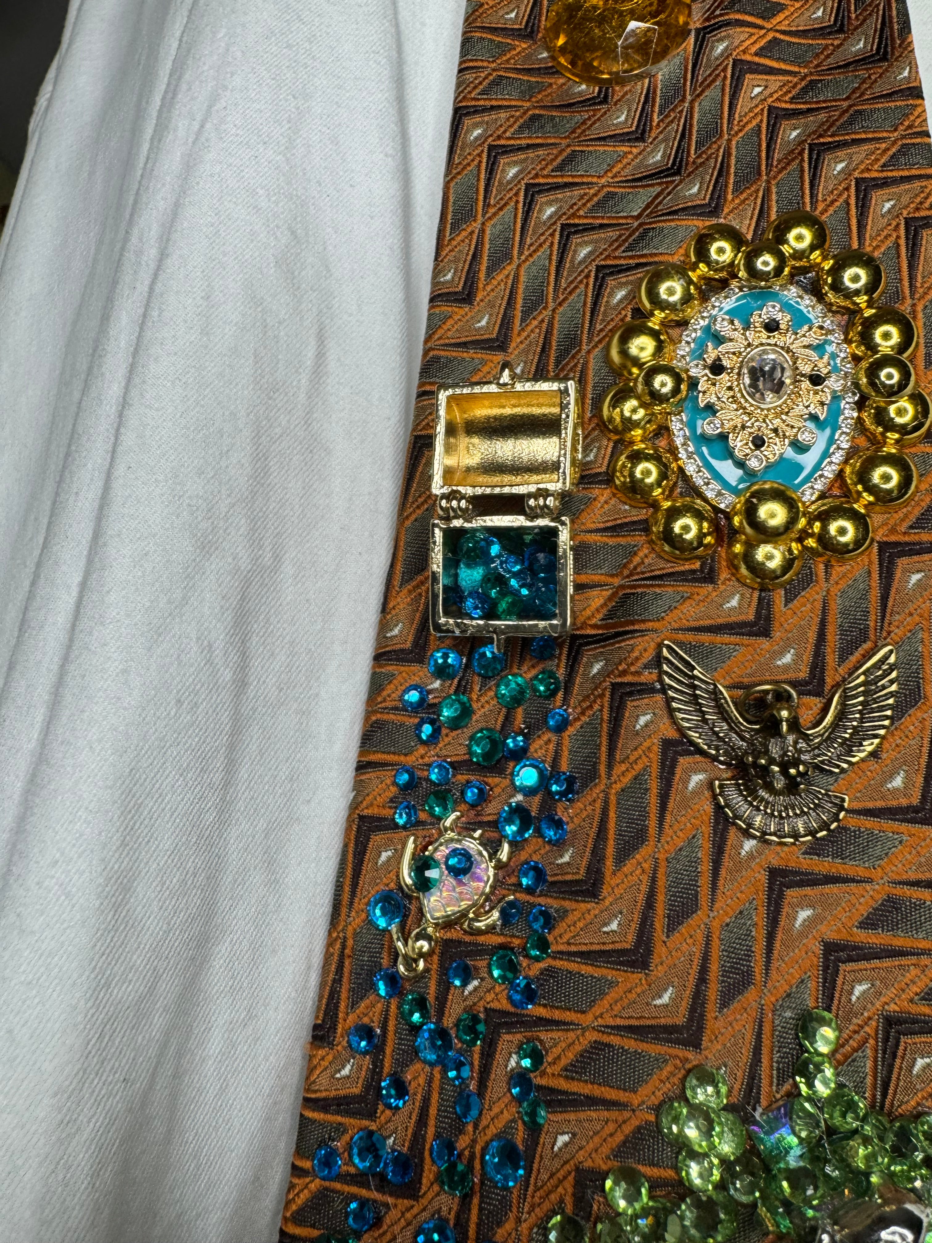 Orange Tropical Treasure Box View of Safari Royalty Tie