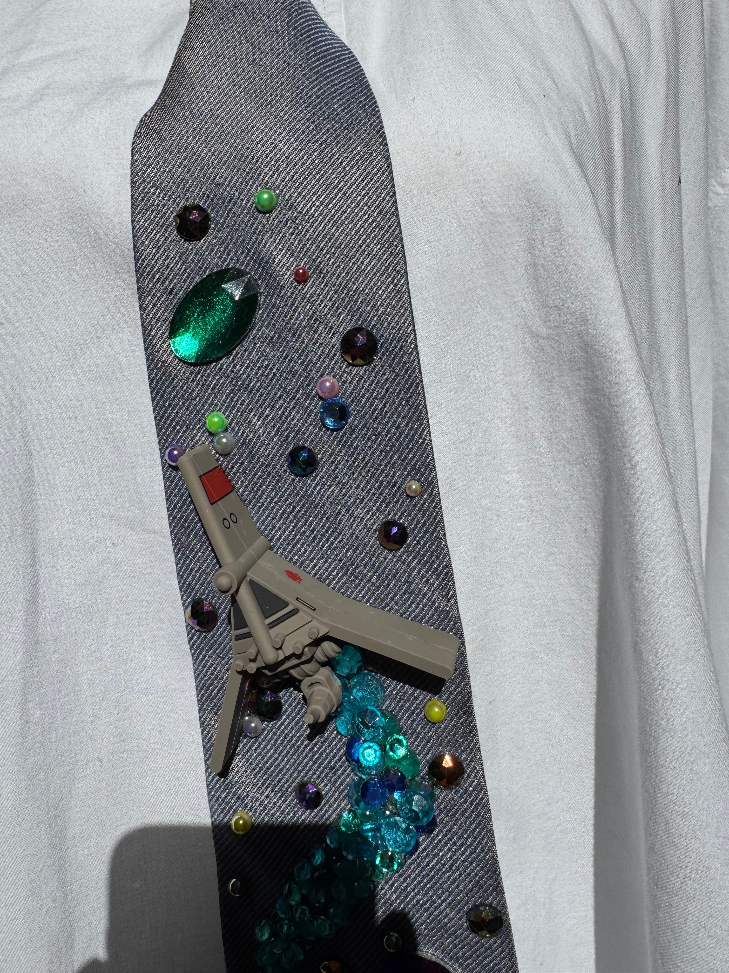 Navy Blue T16 Skyhopper Flying Through Combat Star Wars Tie