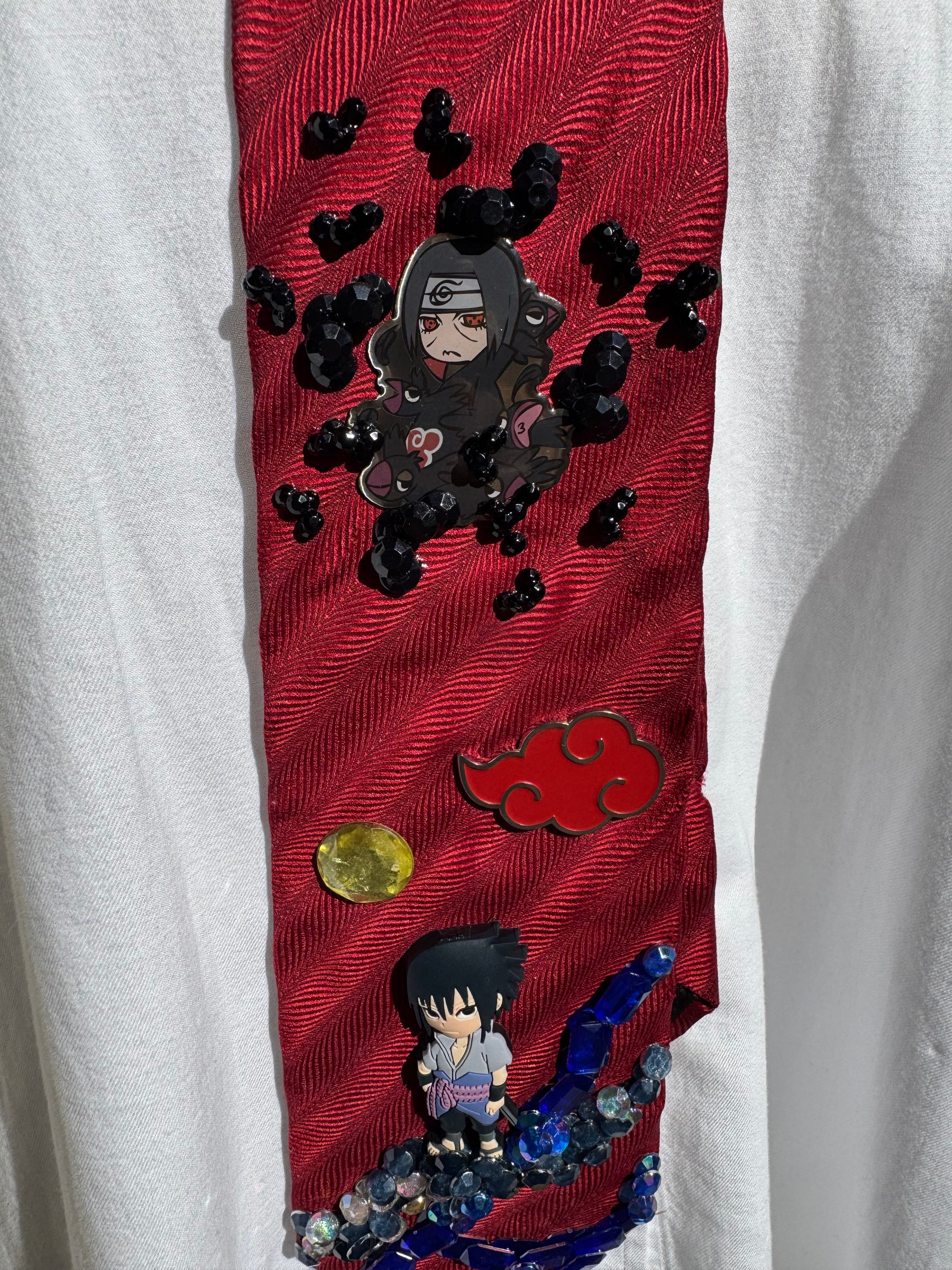 Red Sasuke Normal and Cursed Mark Version Naruto Shippuden Anime Tie