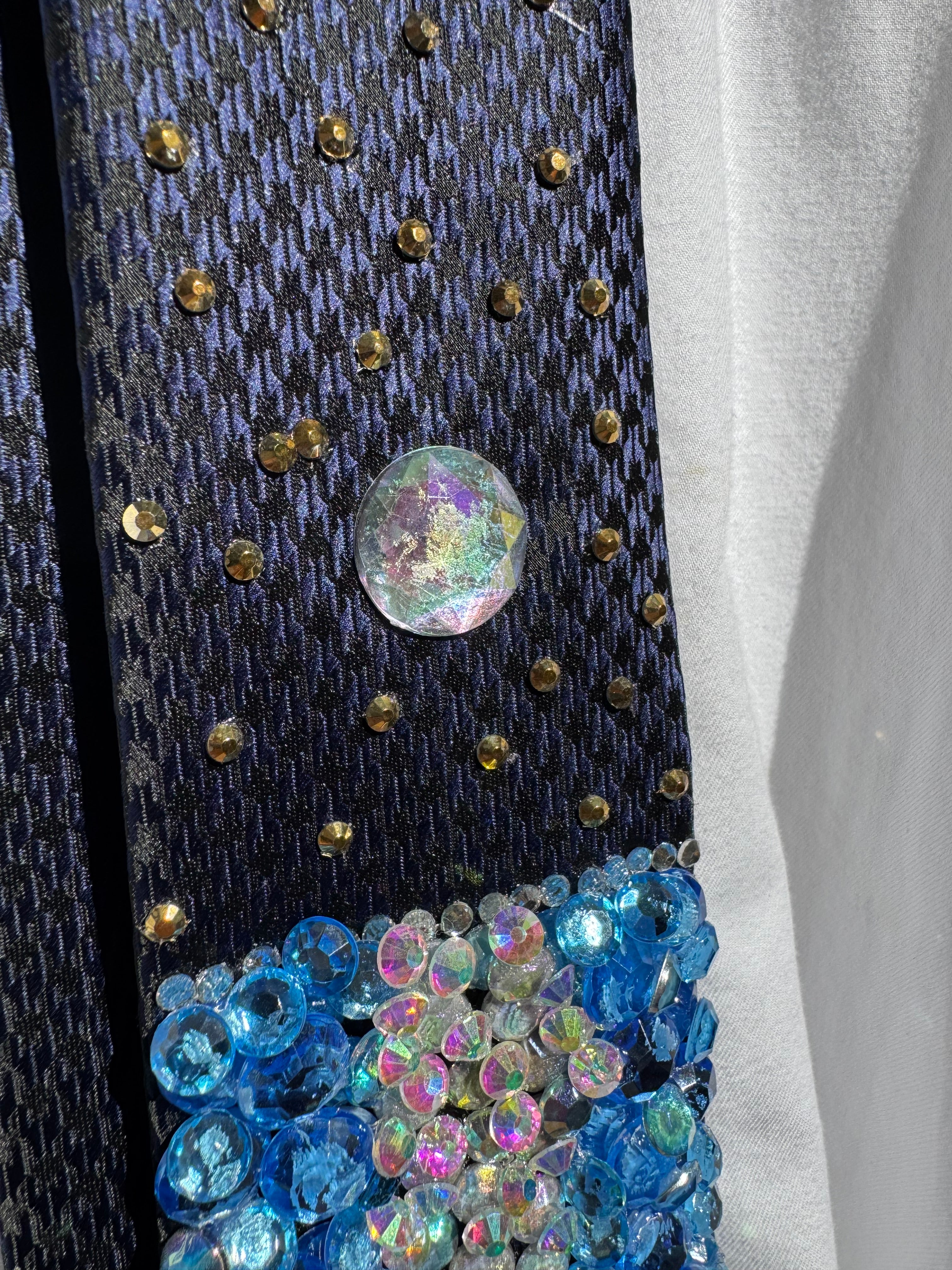 Navy Blue Moonlight Over Ocean Nature Royalty Tie