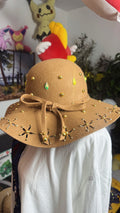 Brown Wide Brim High Class Royalty Sun Hat