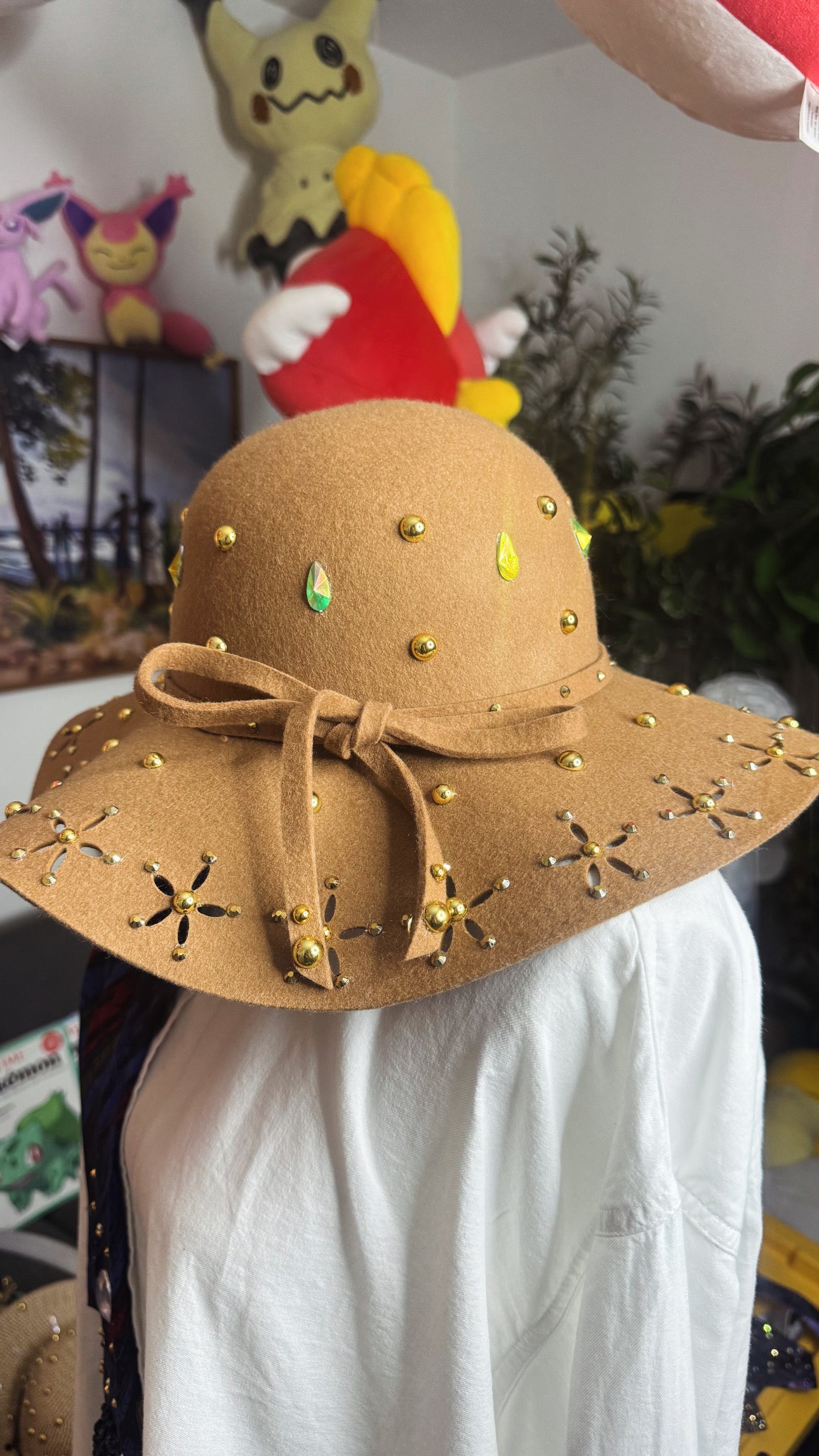 Brown Wide Brim High Class Royalty Sun Hat
