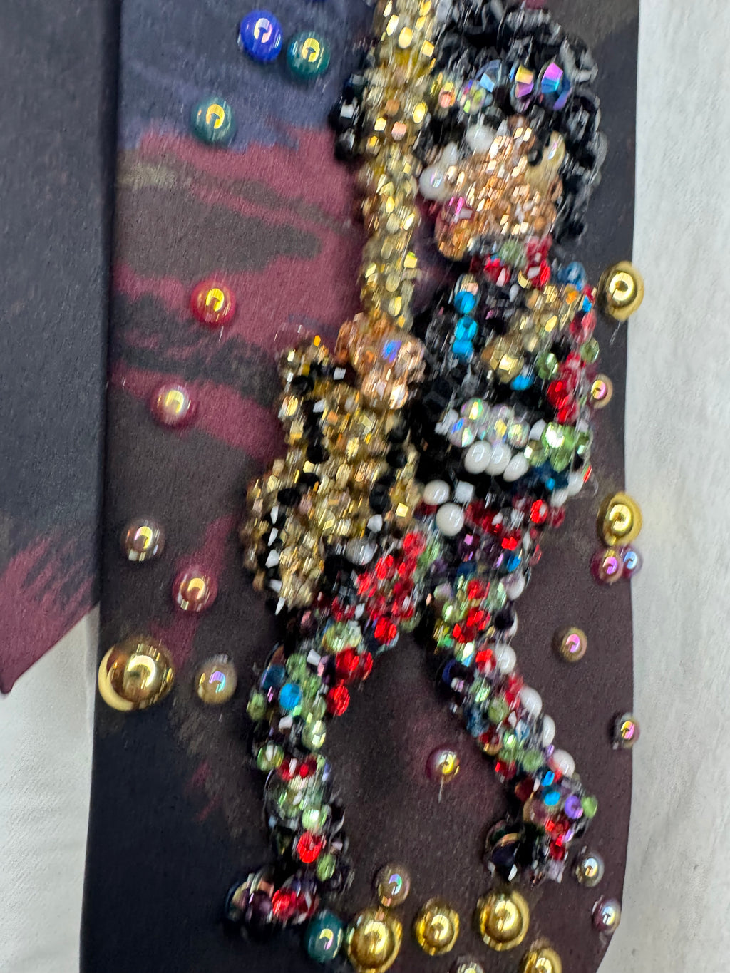 Marbled Prince Rocking Out In Colorful Black Royalty Outfit Tie