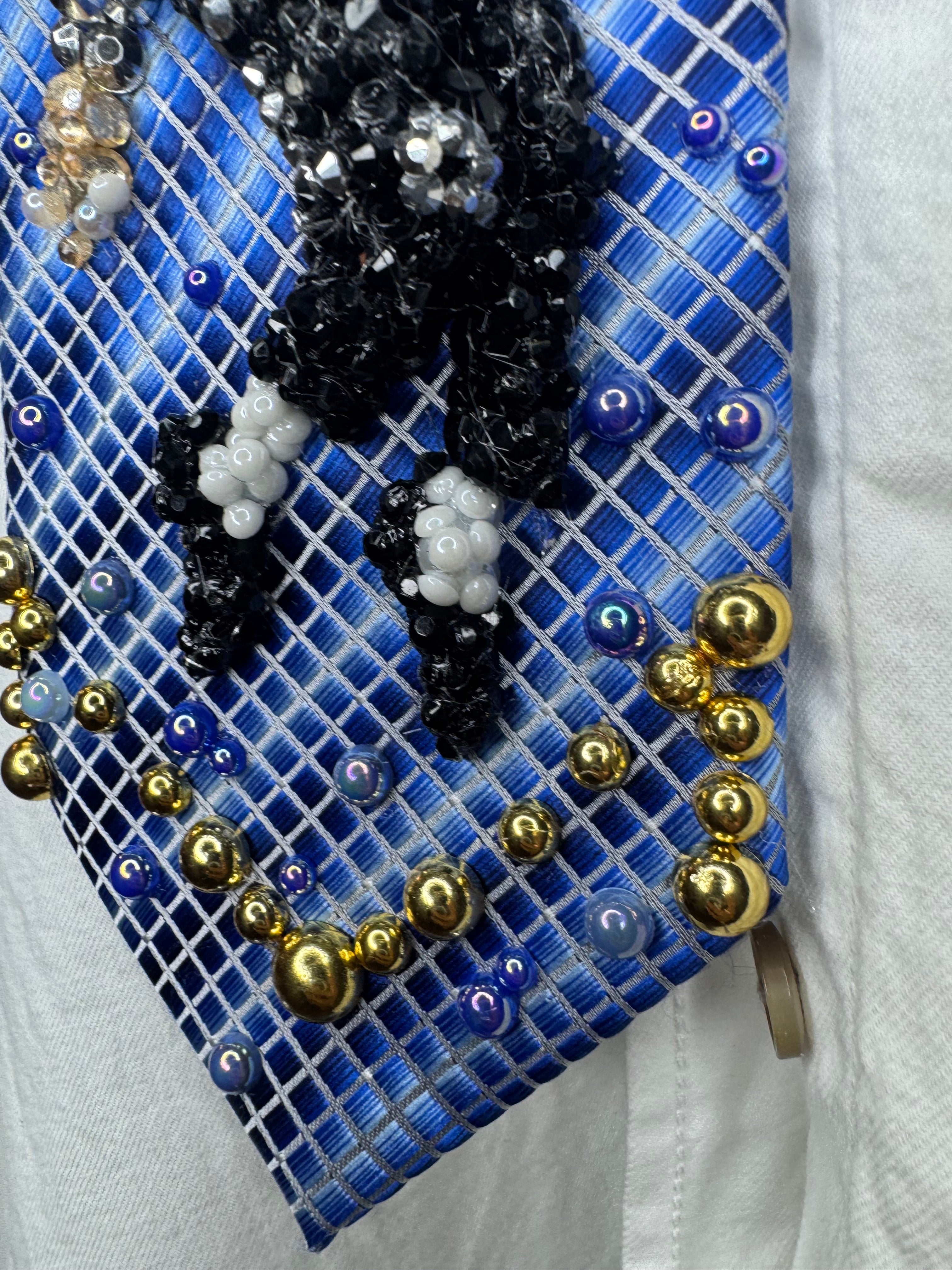 Electric Blue Michael Jackson Doing Toe Stand While Singing Wembly Concert Bad Tour 1987 Tie