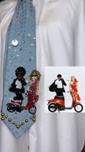 Light Blue Michael Jackson Feeling it to DSTYGE with Sarita Gislason In Suzuki “Love” Scooter Japan Commercial 1980 Tie