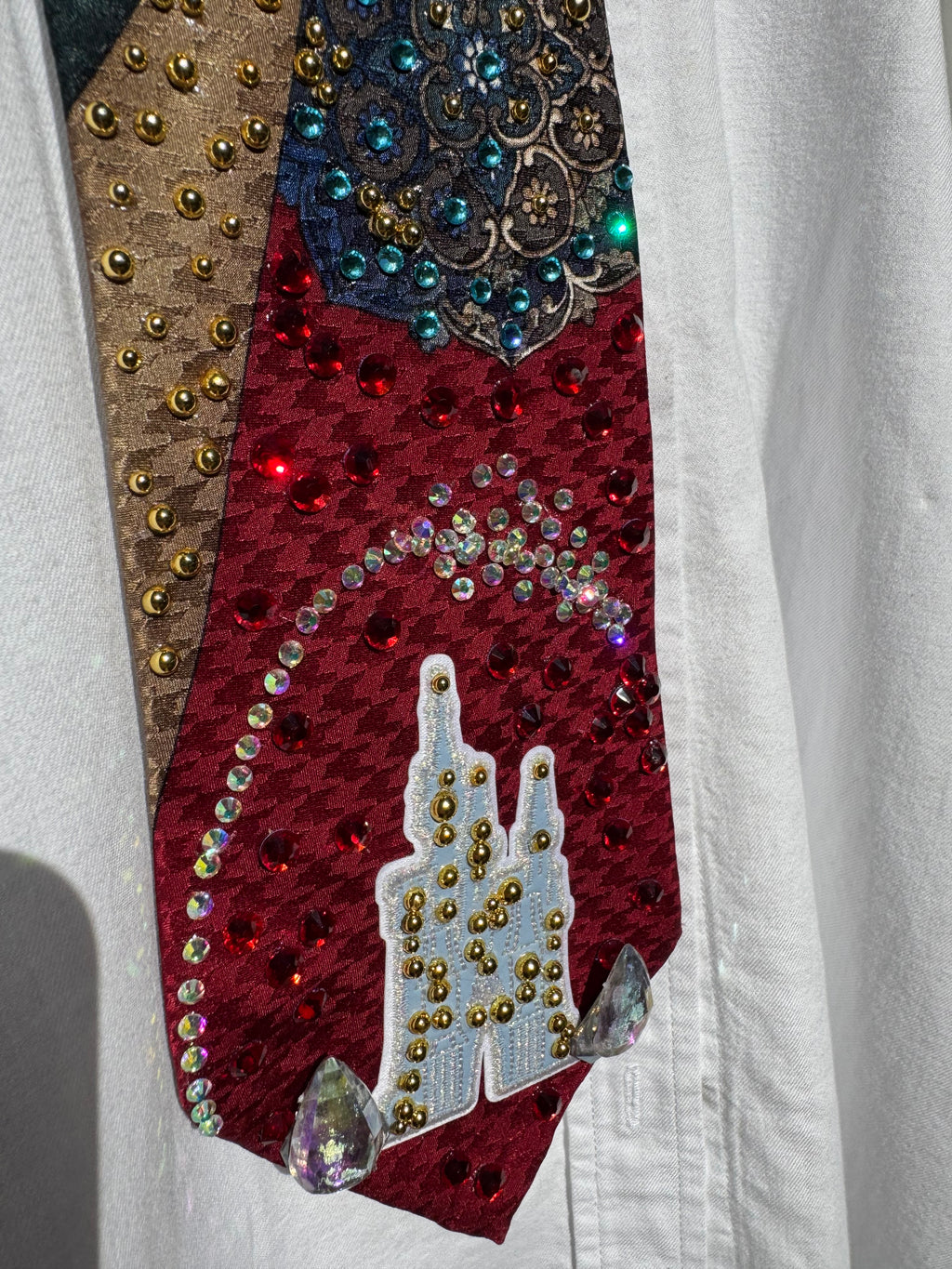 Red Marbled Disney Fireworks Royalty Tie