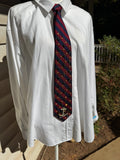 Burgundy and Navy Blue Striped Anchored Royalty Nautical Tie