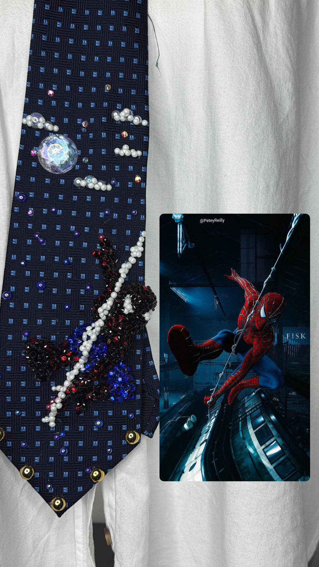 Navy Andrew Garfield as Spiderman Swinging Through the Air Pose in The Amazing Spiderman 2