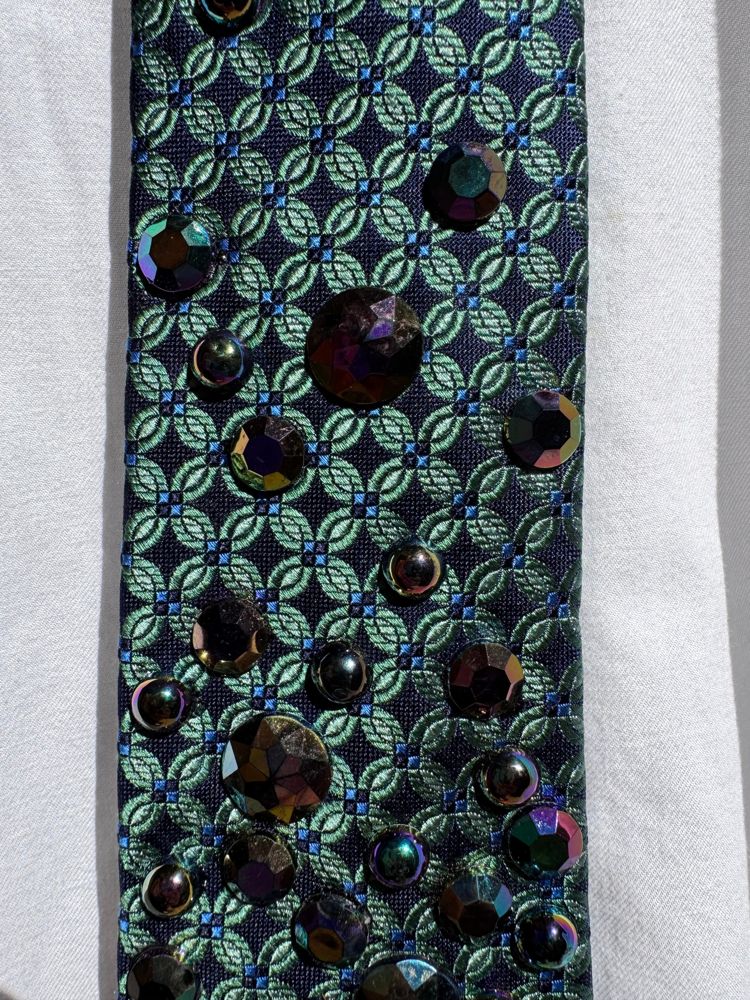 Turquoise Dark Iridescent Peacock Nature Royalty Tie