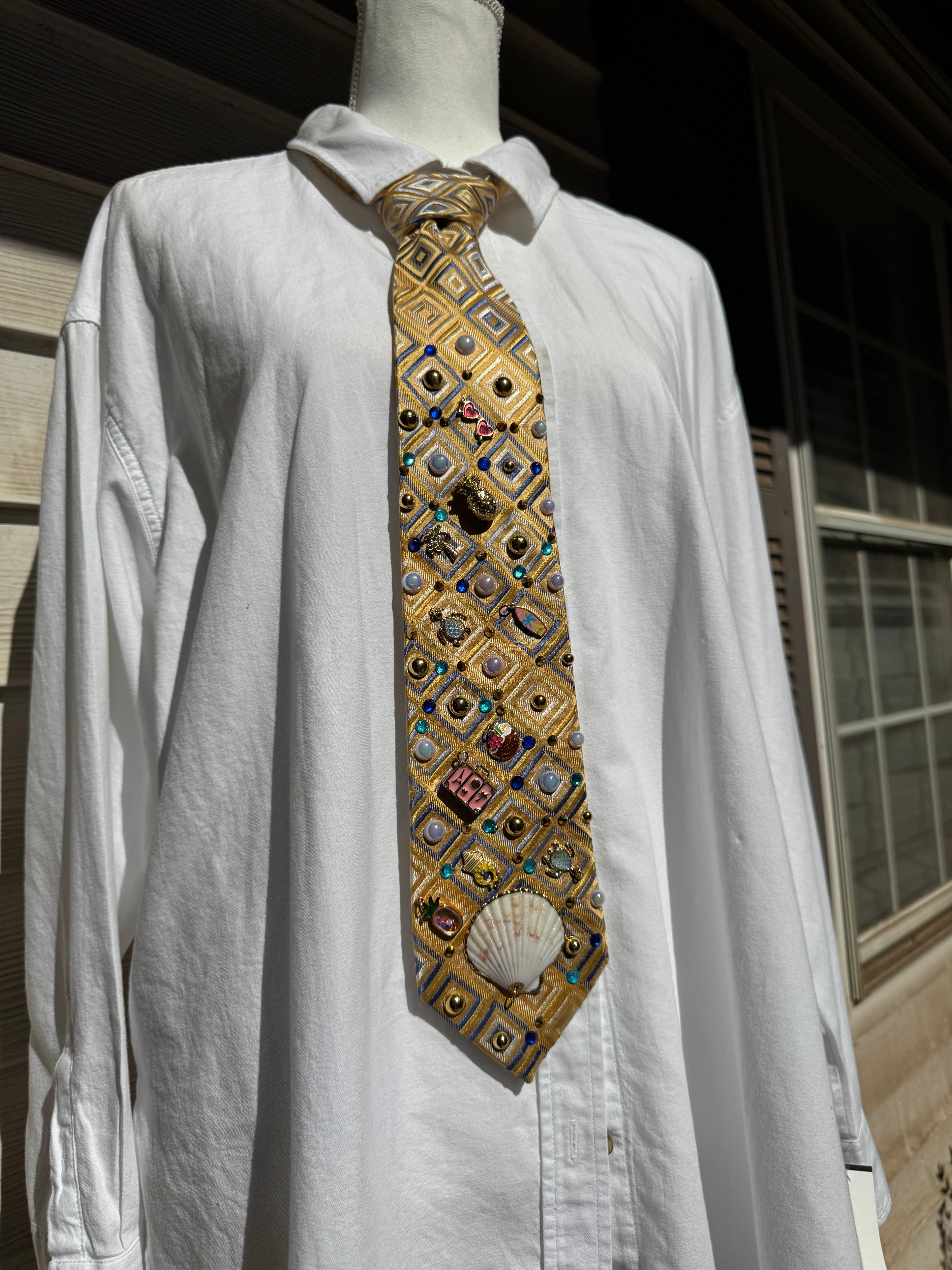 Yellow Girl Tropical Treasure Box Vacation Royalty Tie