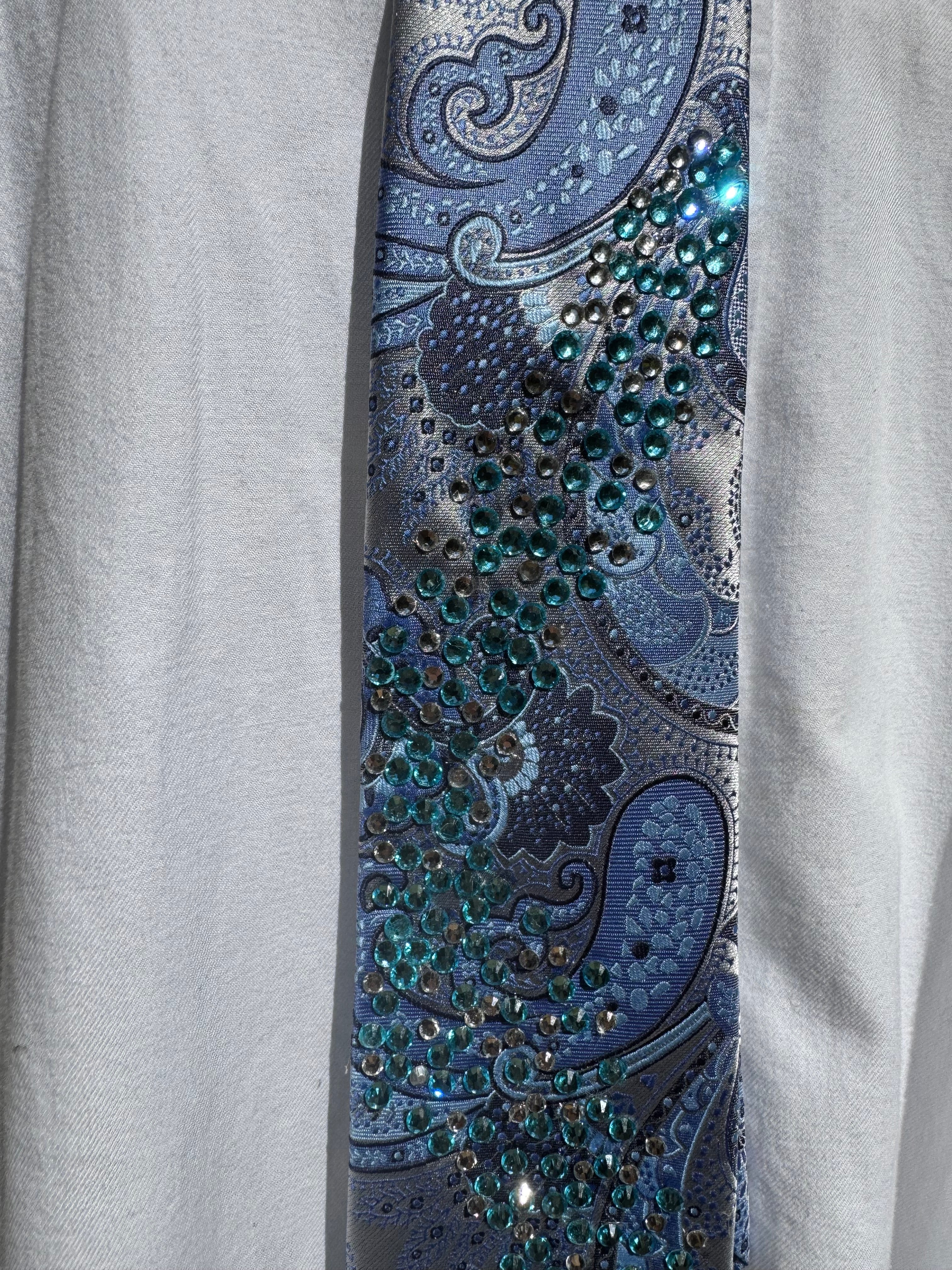 Blue Paisley Magical Rock Aura Nature Royalty Tie