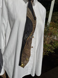 Brown and Black Golden Meteorites Crashing Through Compass Space Royalty Tie