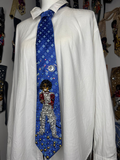 Blue Iridescent Teen Michael Jackson Performing “Show You The Way To Go” At Top of the Pops 1977 Jackson 5 Tie