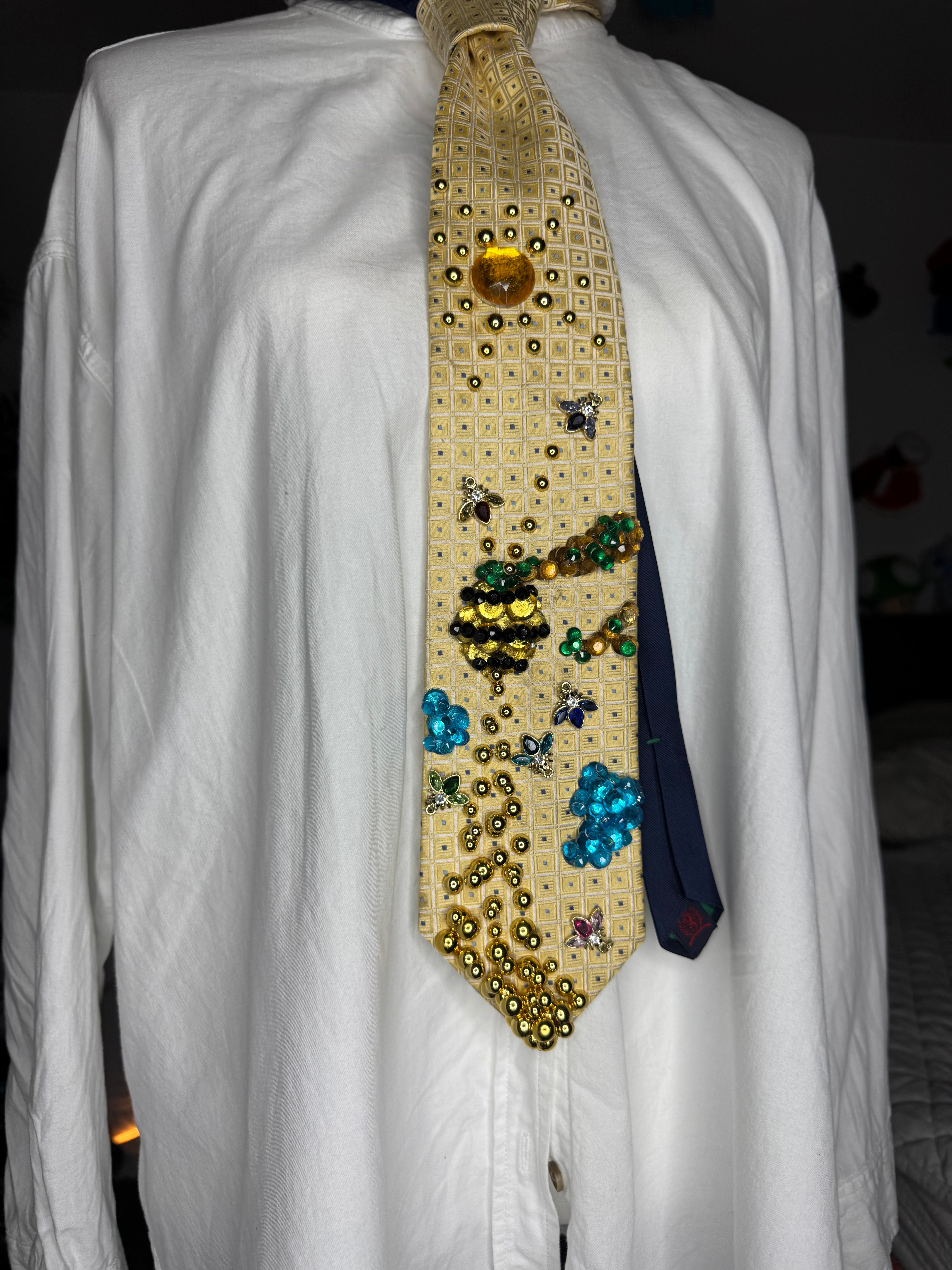 Yellow Honeypot Spilling Golden Honey Nature Royalty Tie