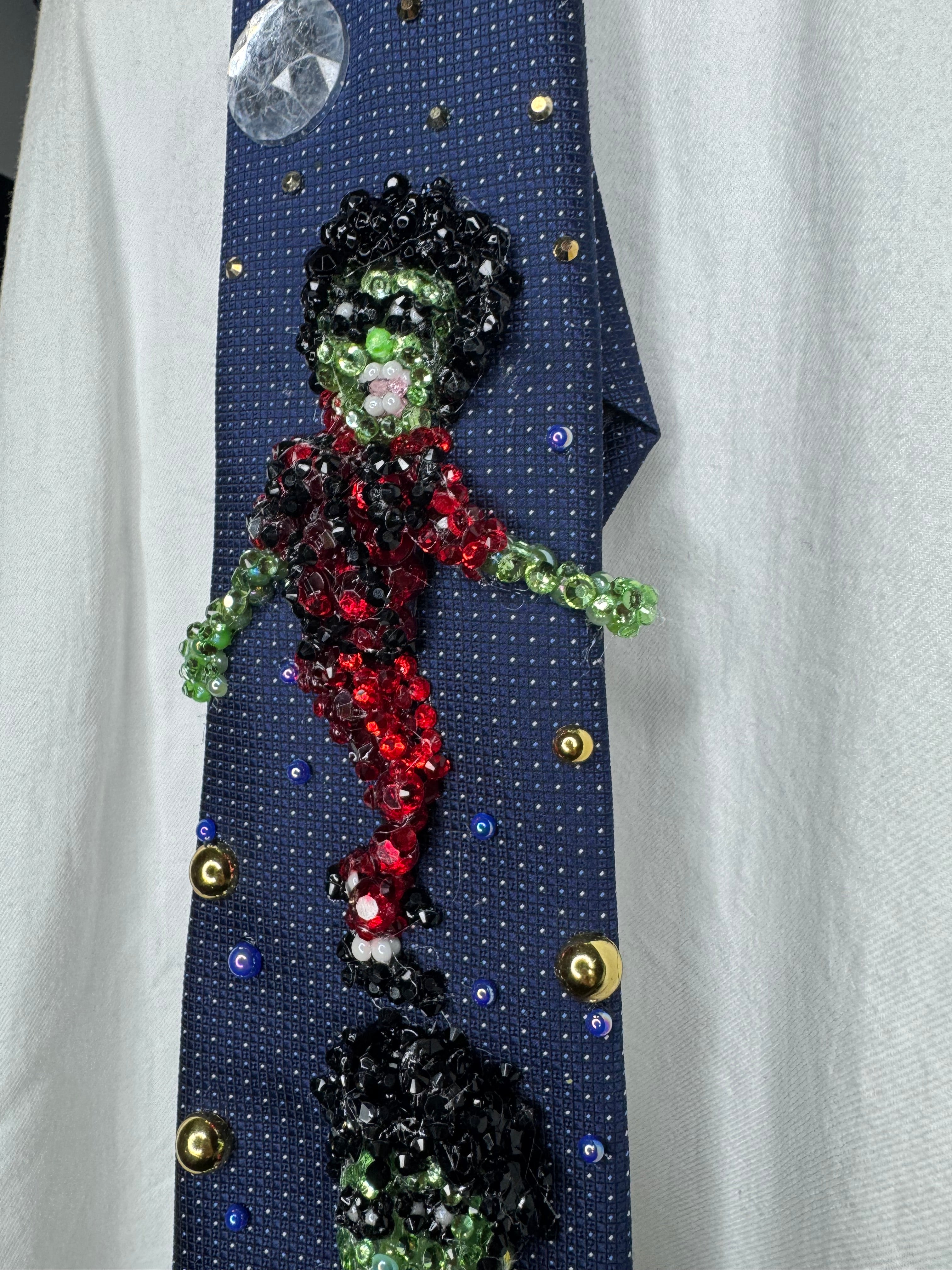 Navy Blue Zombie Michael Jackson Intro Double Dance Scene From Thriller Short Film Tie