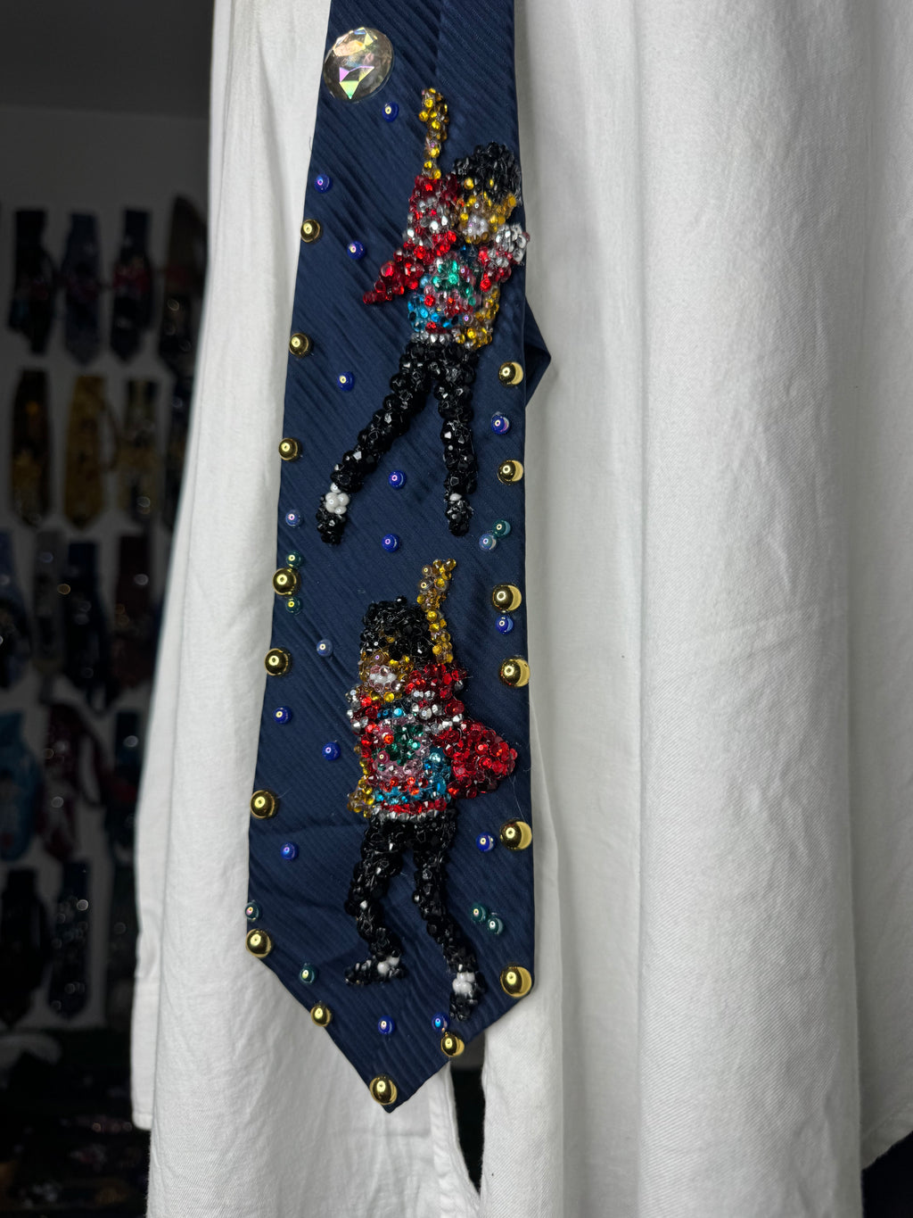 Navy Blue Michael Jackson Arm Up Leg Out Double Dance Scene From Beat It Music Video Tie