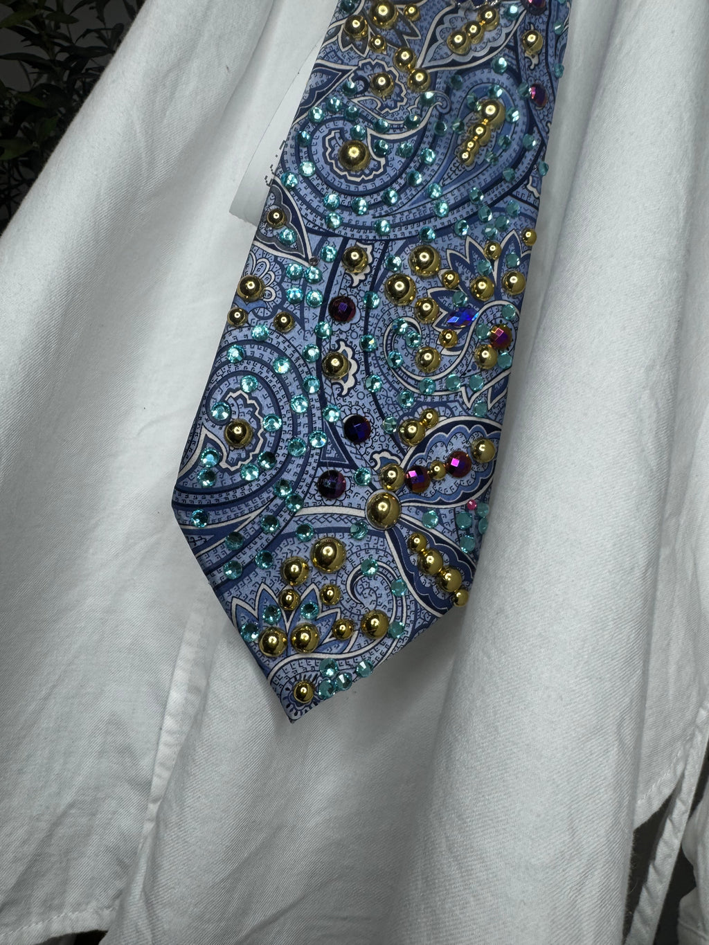 Blue Paisley Neon Sun Royalty Tie