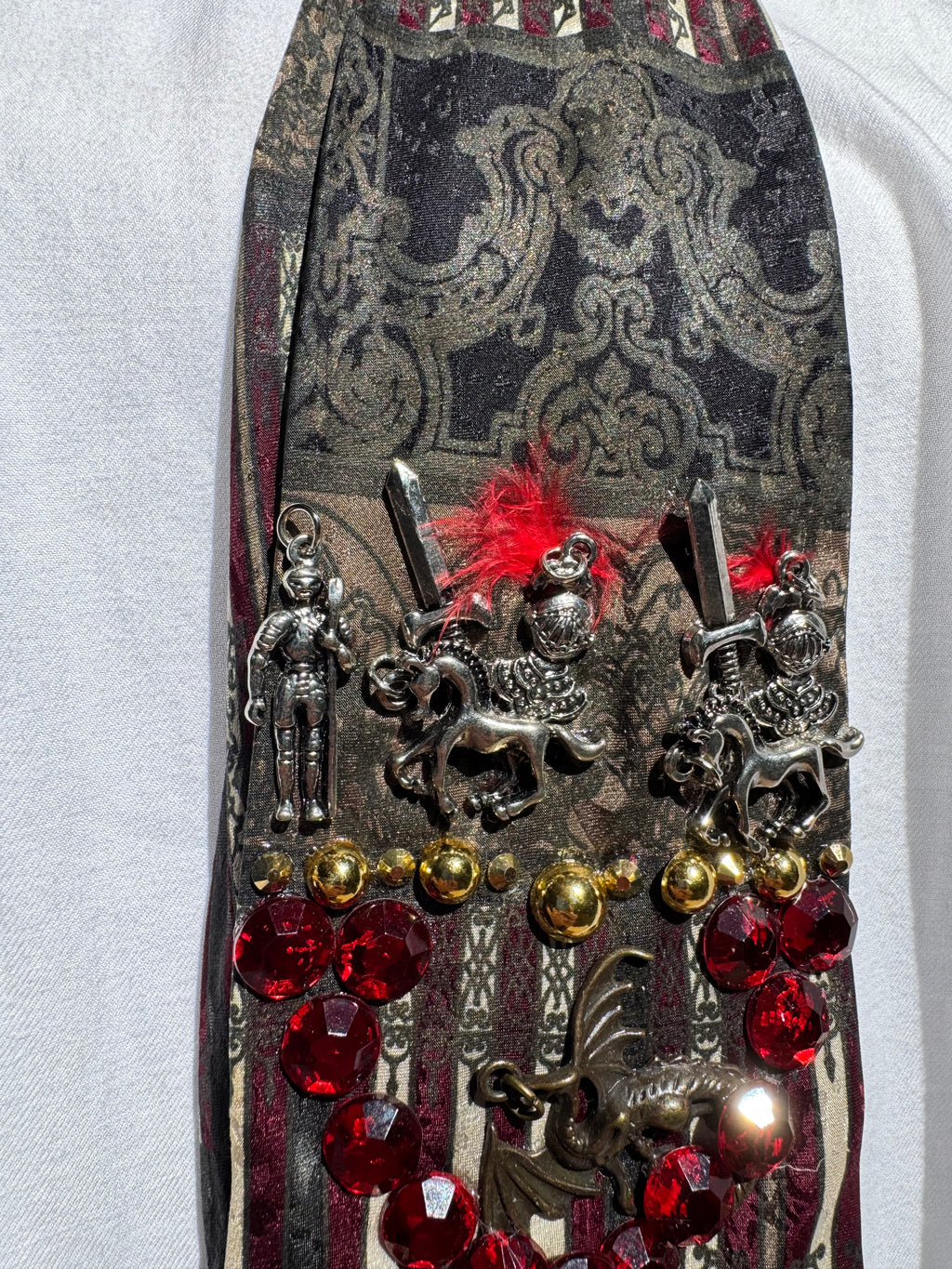 Dark Grey Overview of Dungeon and Dragons High Class Royalty Tie